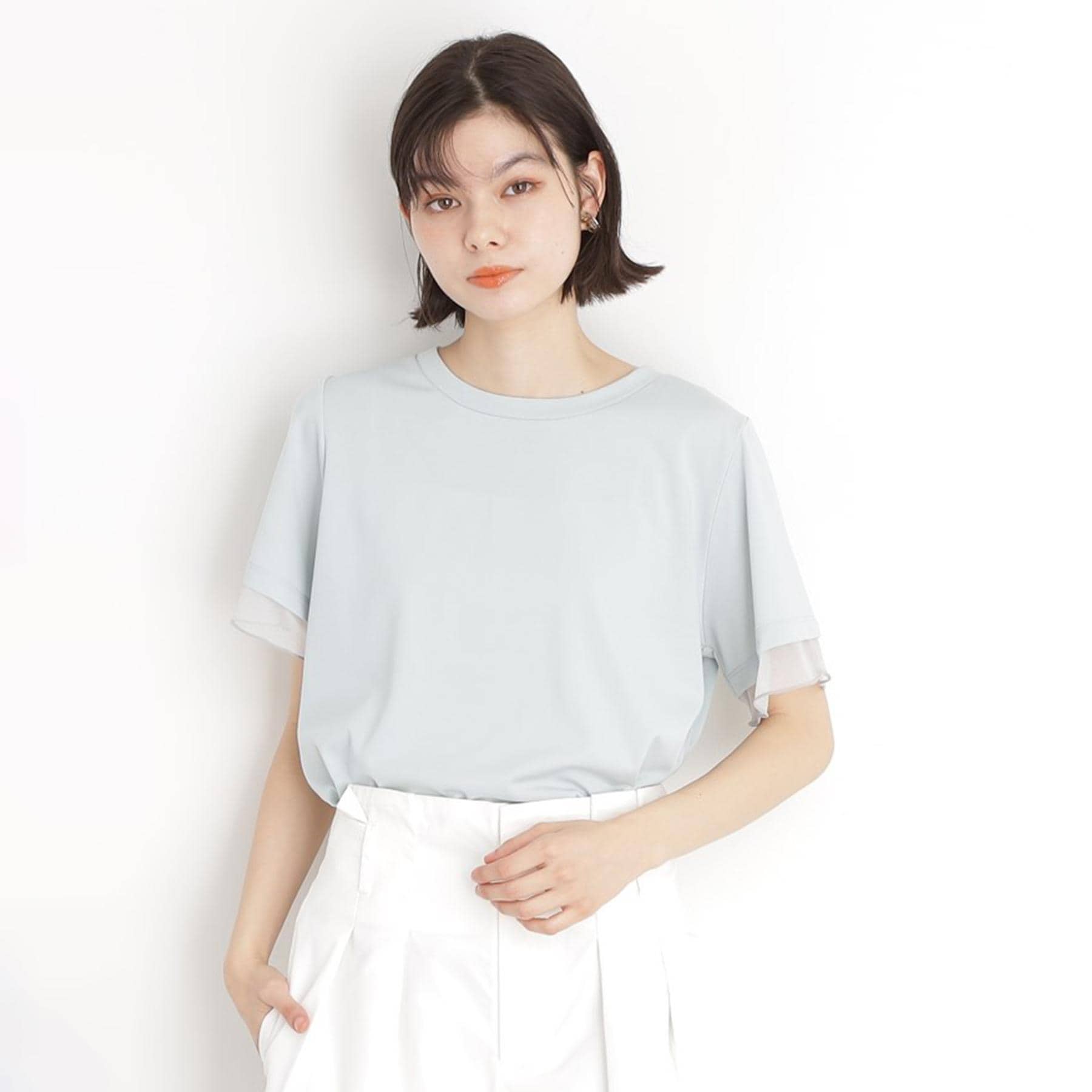 ザ ショップ ティーケー  (ウィメン) THE SHOP TK(Women) 【UVケア/毛玉になりにくい/接触冷感】袖シアーTシャツ/洗濯機OK （キャメルブラウン(041)） キャメルブラウン(041)