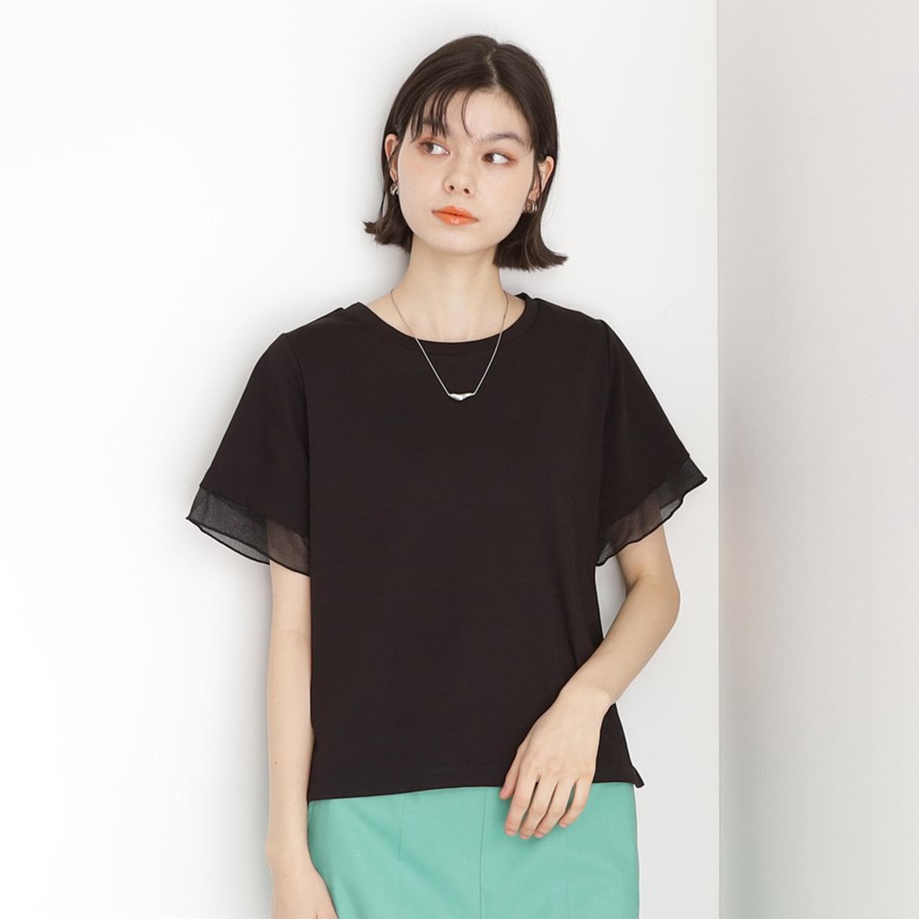 ザ ショップ ティーケー  (ウィメン) THE SHOP TK(Women) 【UVケア/毛玉になりにくい/接触冷感】袖シアーTシャツ/洗濯機OK （キャメルブラウン(041)） キャメルブラウン(041)