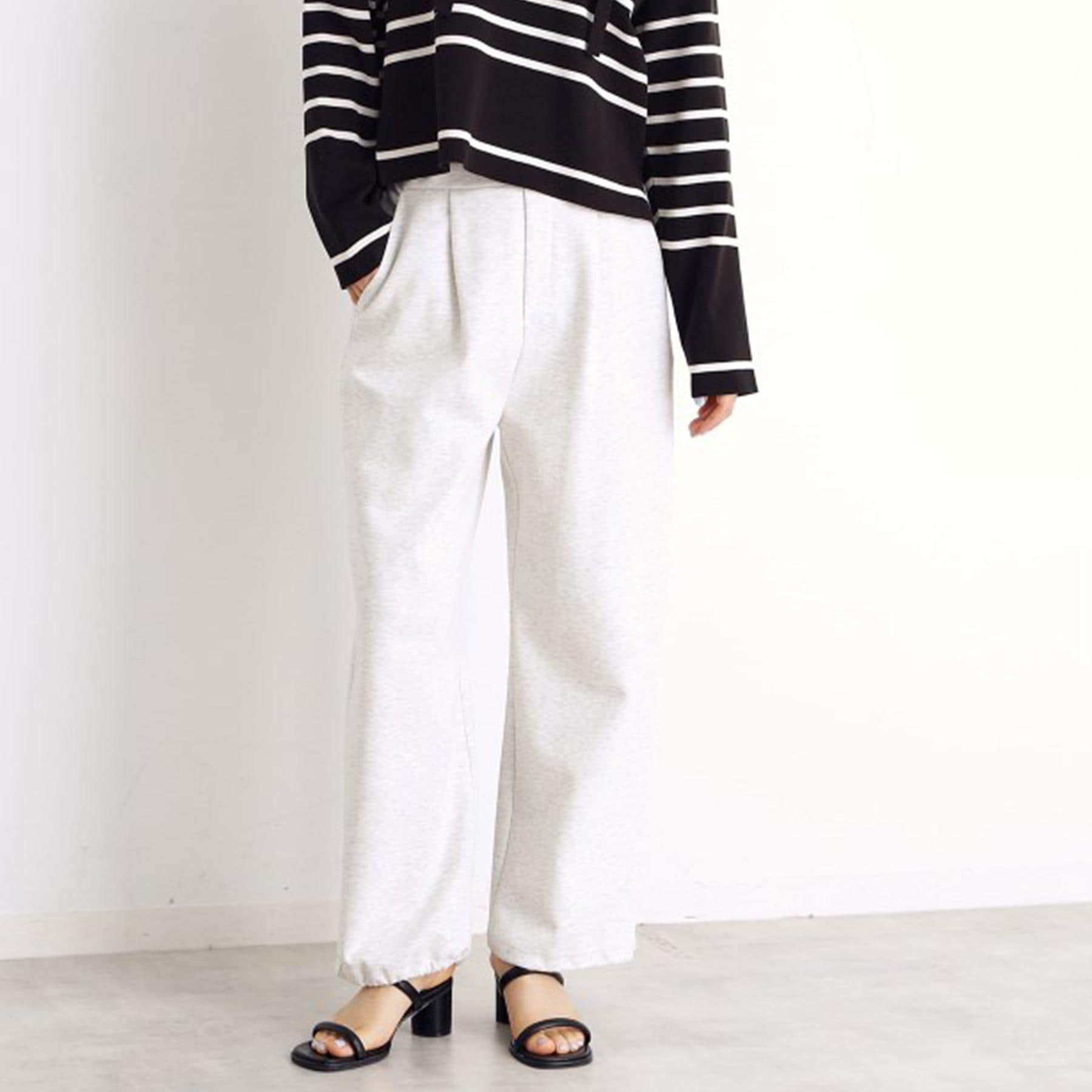 ザ ショップ ティーケー  (ウィメン) THE SHOP TK(Women) ワイドポンチパンツ【洗える】 （グレージュ(050)） グレージュ(050)