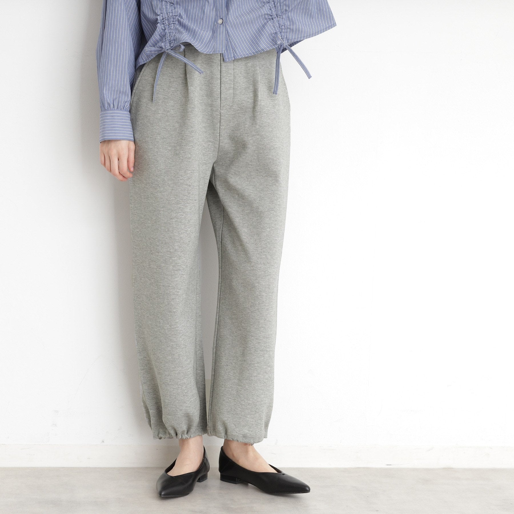 ザ ショップ ティーケー  (ウィメン) THE SHOP TK(Women) ワイドポンチパンツ【洗える】 （チャコールグレー(014)） チャコールグレー(014)