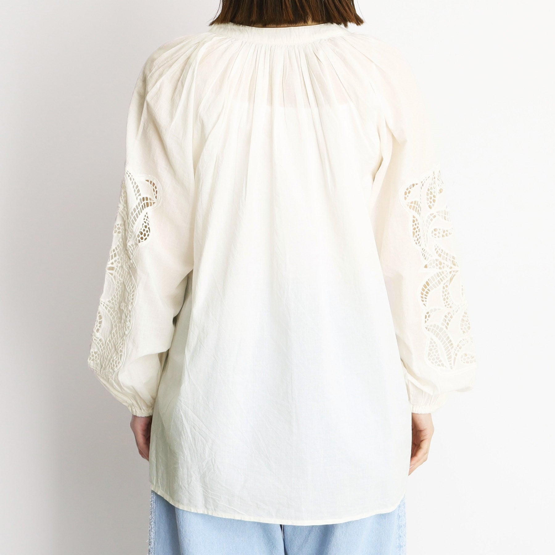 ザ ショップ ティーケー  (ウィメン) THE SHOP TK(Women) キャンブリックボイル袖刺繍ブラウス （カーキ(027)） カーキ(027)