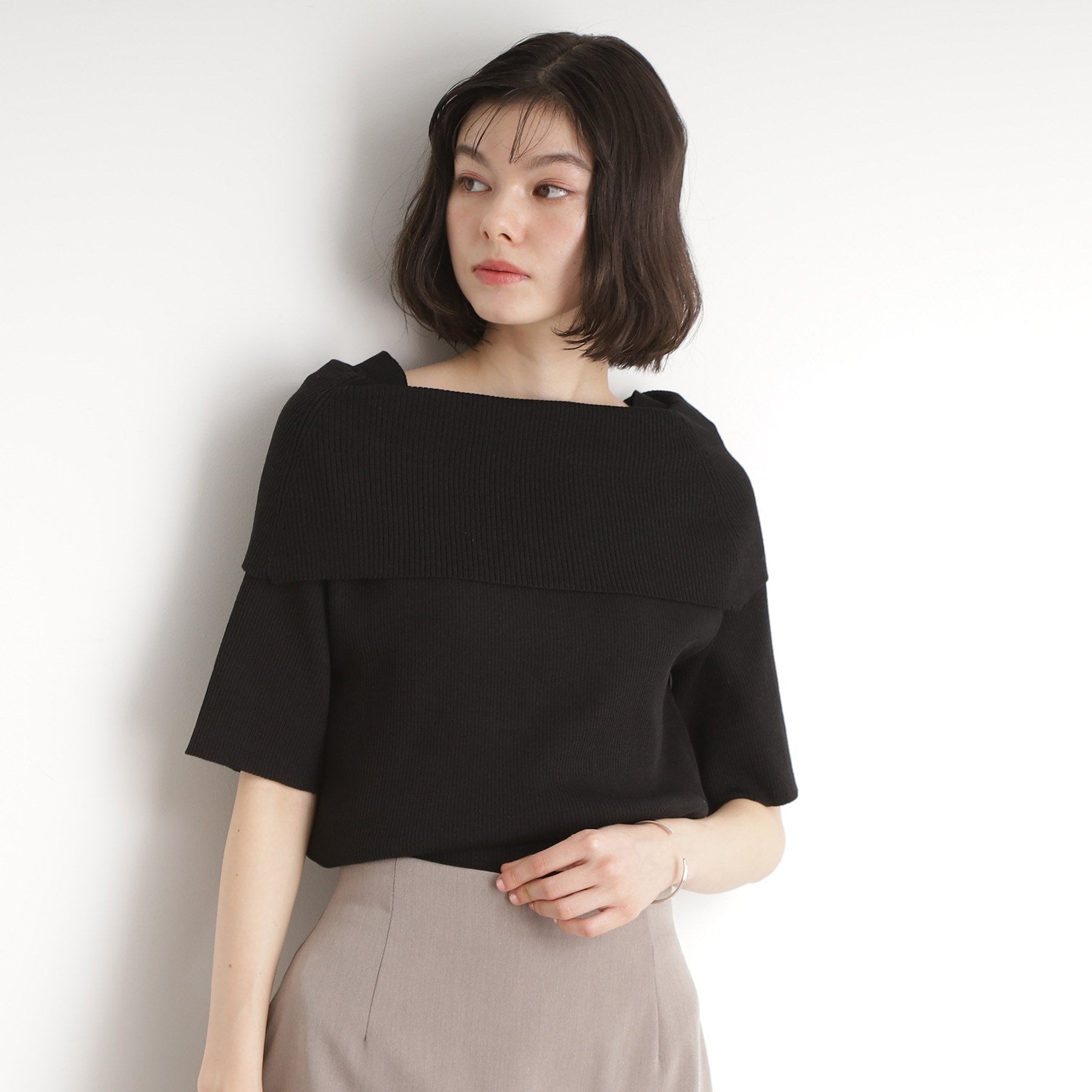 ザ ショップ ティーケー  (ウィメン) THE SHOP TK(Women) スパークリングオフショルニット （ブラック(019)） ブラック(019)