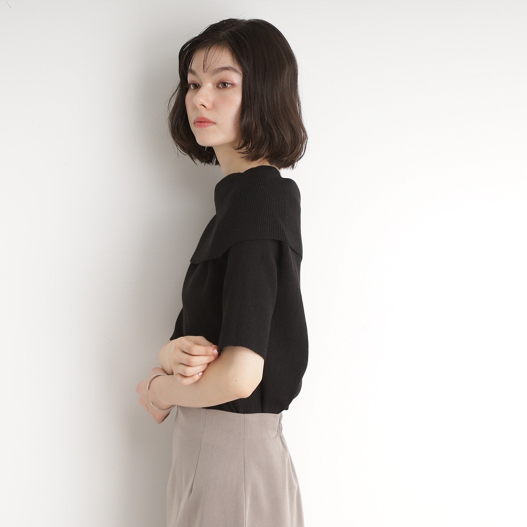 ザ ショップ ティーケー  (ウィメン) THE SHOP TK(Women) スパークリングオフショルニット （ブラック(019)） ブラック(019)