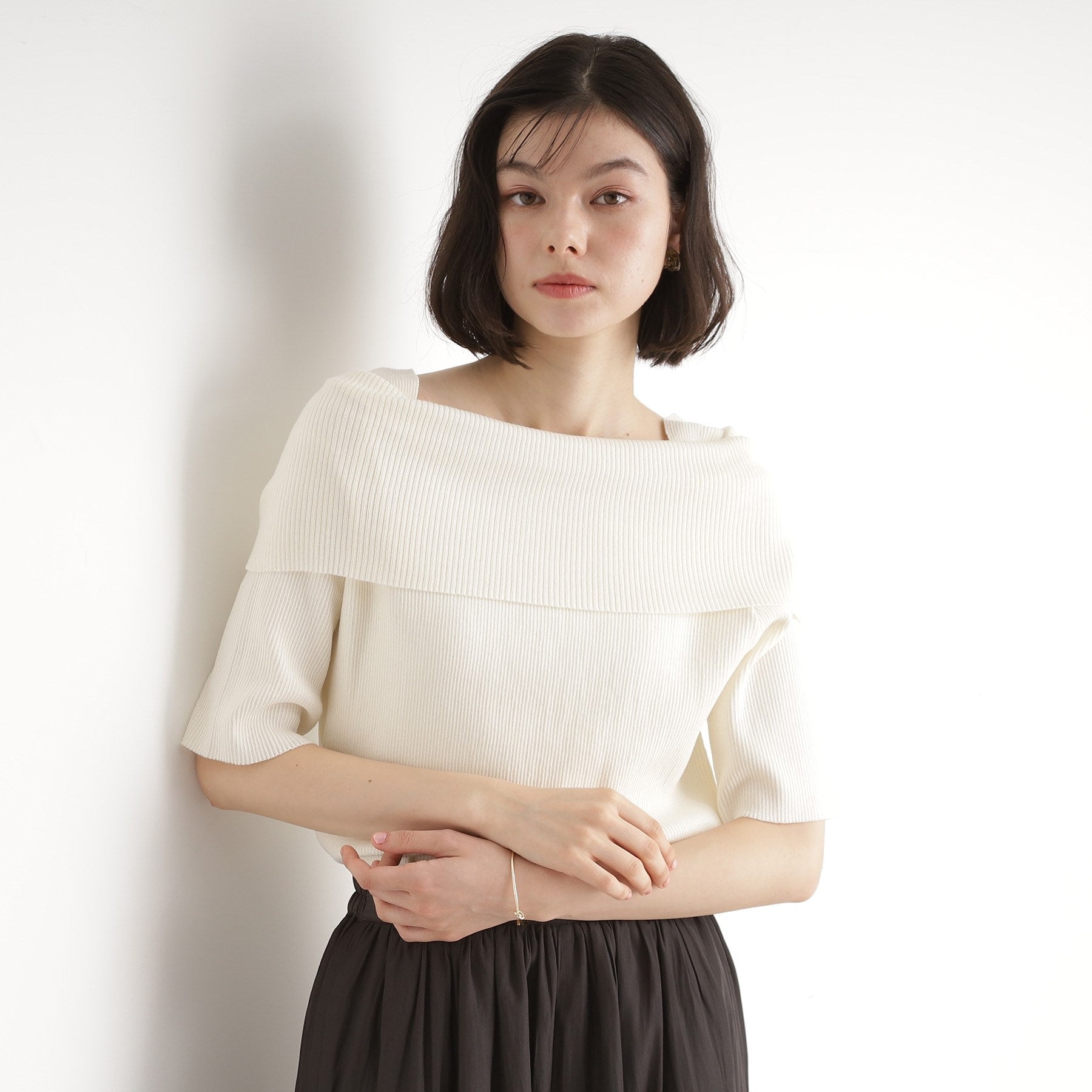ザ ショップ ティーケー  (ウィメン) THE SHOP TK(Women) スパークリングオフショルニット （アイボリー(004)） アイボリー(004)