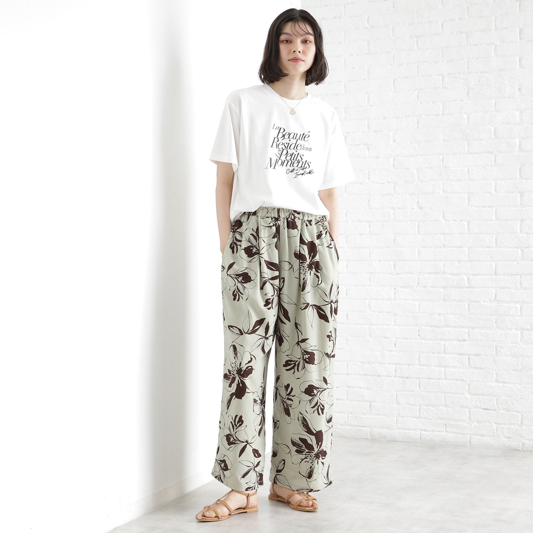 ザ ショップ ティーケー  (ウィメン) THE SHOP TK(Women) サスティナブルロゴアソートTシャツプレ天 （オフホワイト(503)） オフホワイト(503)