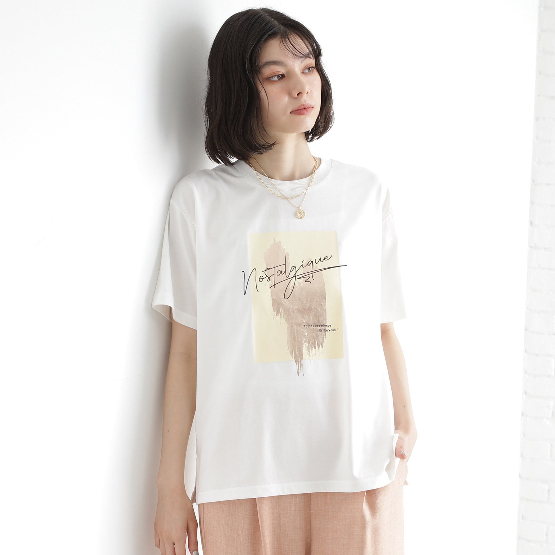 ザ ショップ ティーケー  (ウィメン) THE SHOP TK(Women) サスティナブルロゴアソートTシャツプレ天 （オフホワイト(503)） オフホワイト(503)