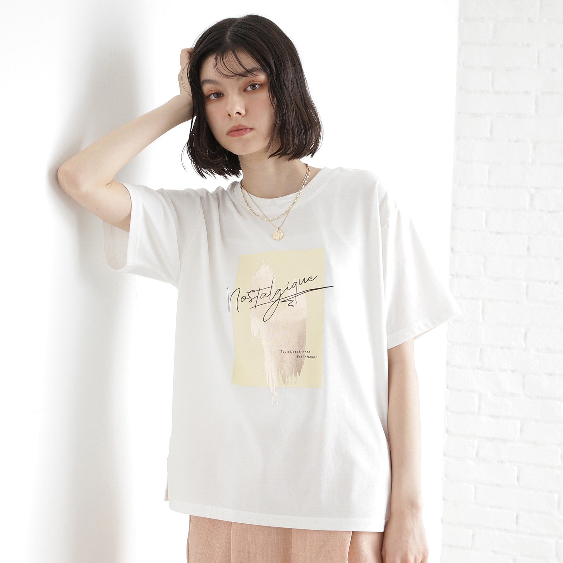 ザ ショップ ティーケー  (ウィメン) THE SHOP TK(Women) サスティナブルロゴアソートTシャツプレ天 （オフホワイト(103)） オフホワイト(103)