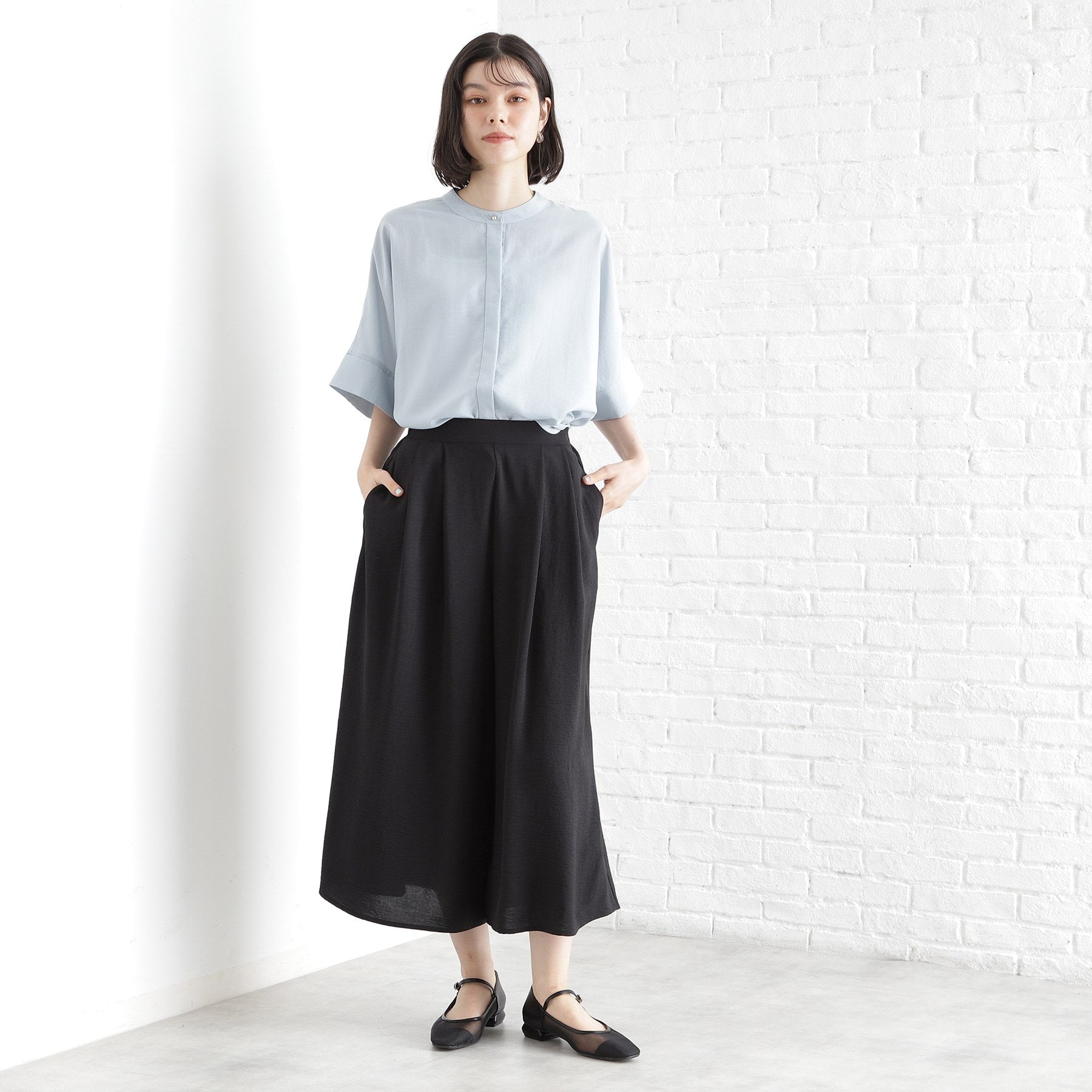 ザ ショップ ティーケー  (ウィメン) THE SHOP TK(Women) フレアスカートパンツ【シワになりにくい／接触冷感／UV／洗える】 （ブルー(092)） ブルー(092)