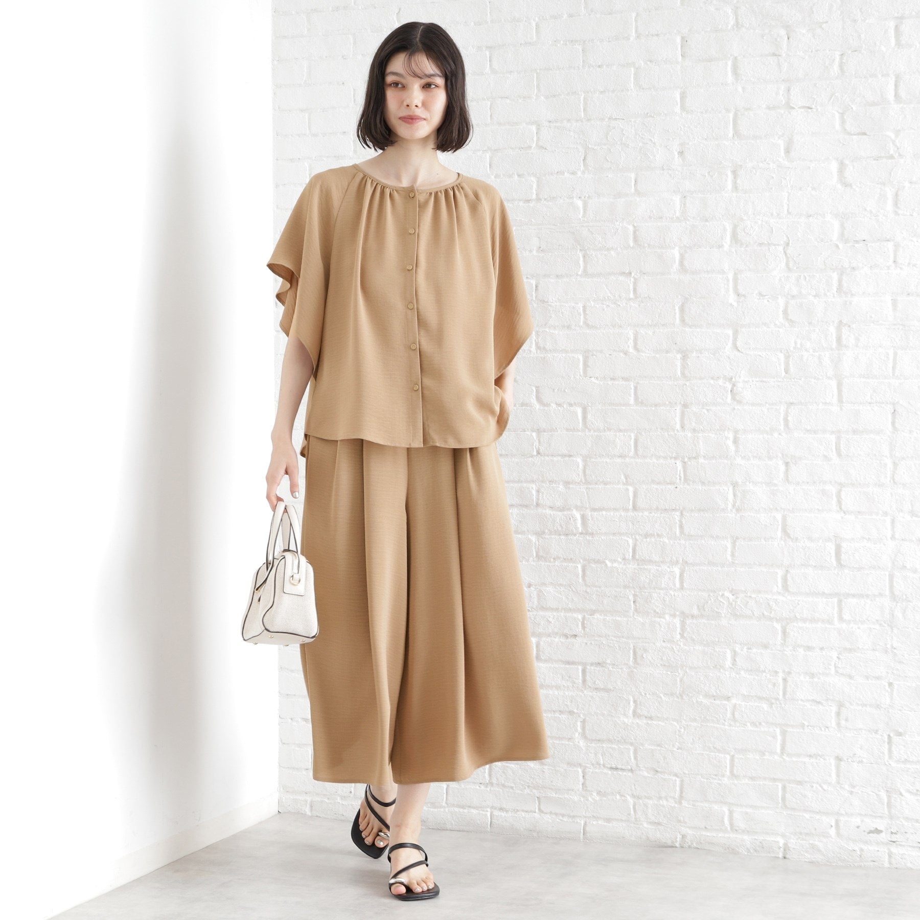 ザ ショップ ティーケー  (ウィメン) THE SHOP TK(Women) フレアスカートパンツ【シワになりにくい／接触冷感／UV／洗える】 （ブルー(092)） ブルー(092)