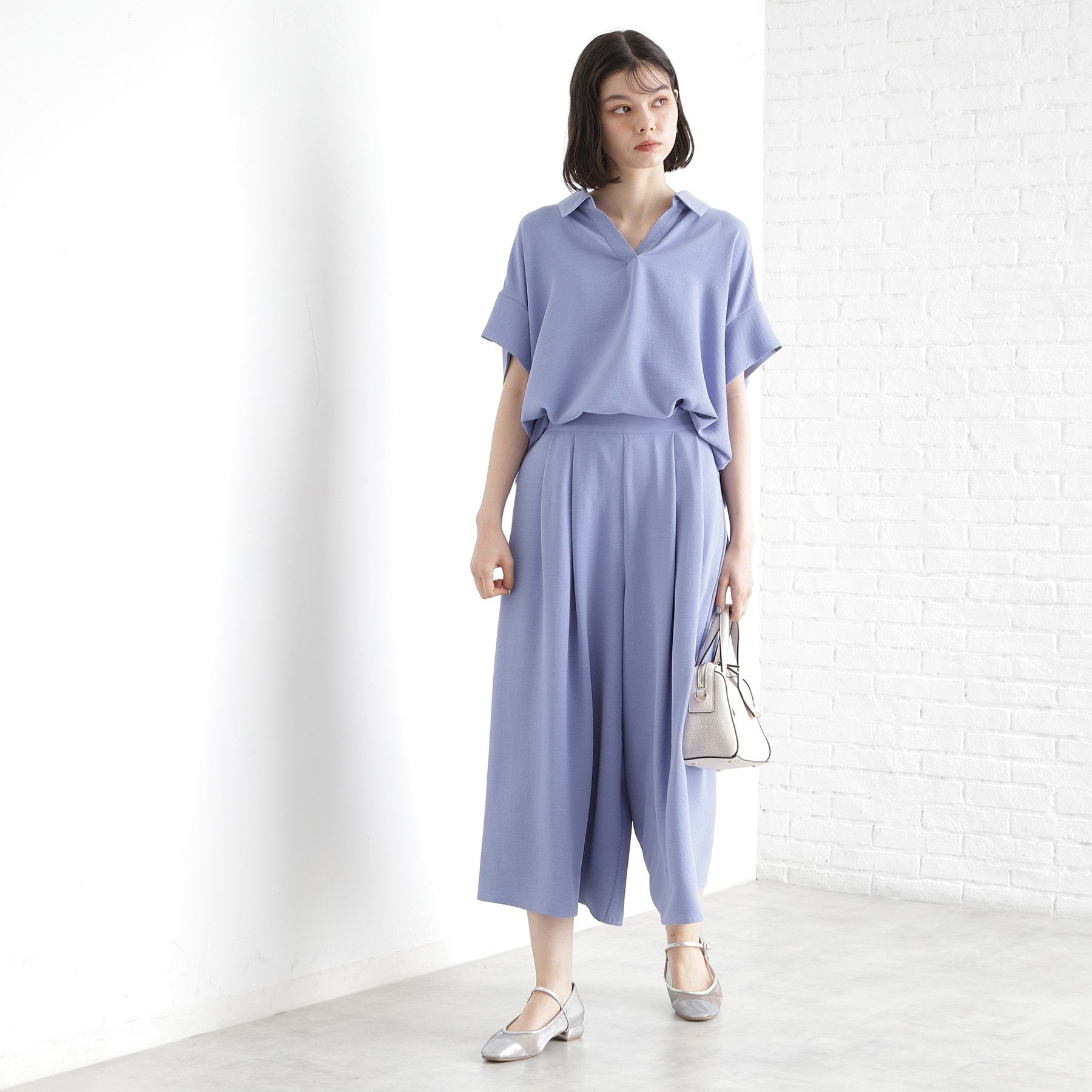ザ ショップ ティーケー  (ウィメン) THE SHOP TK(Women) フレアスカートパンツ【シワになりにくい／接触冷感／UV／洗える】 （ブルー(092)） ブルー(092)