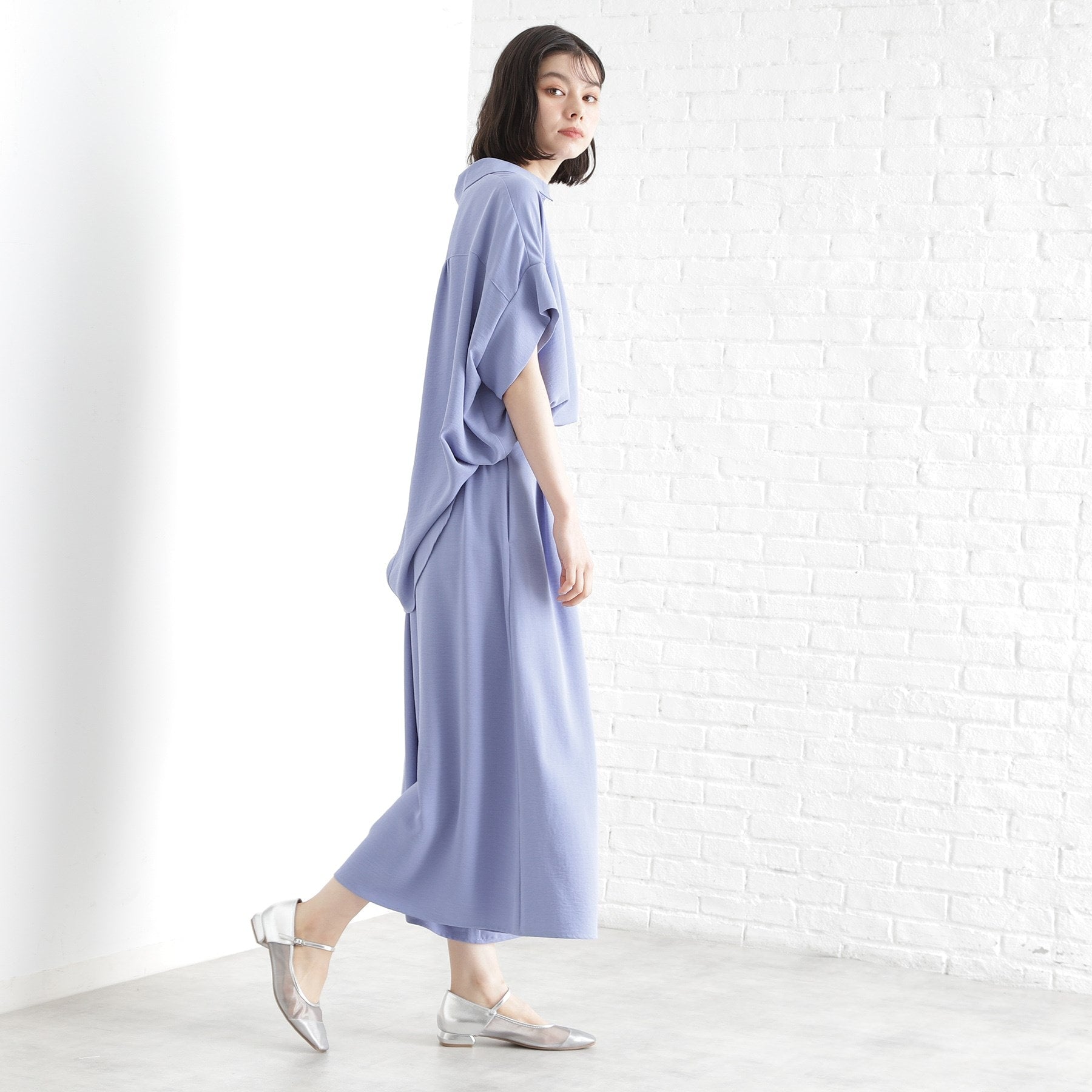 ザ ショップ ティーケー  (ウィメン) THE SHOP TK(Women) フレアスカートパンツ【シワになりにくい／接触冷感／UV／洗える】 （ブルー(092)） ブルー(092)