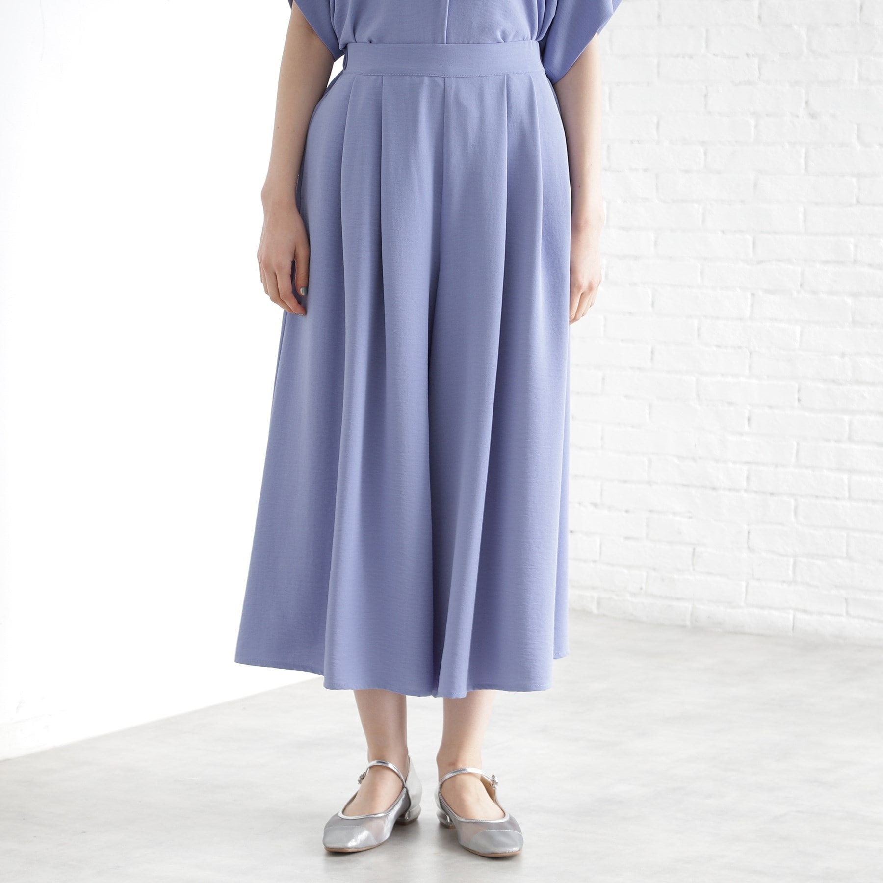 ザ ショップ ティーケー  (ウィメン) THE SHOP TK(Women) フレアスカートパンツ【シワになりにくい／接触冷感／UV／洗える】 （ブルー(092)） ブルー(092)