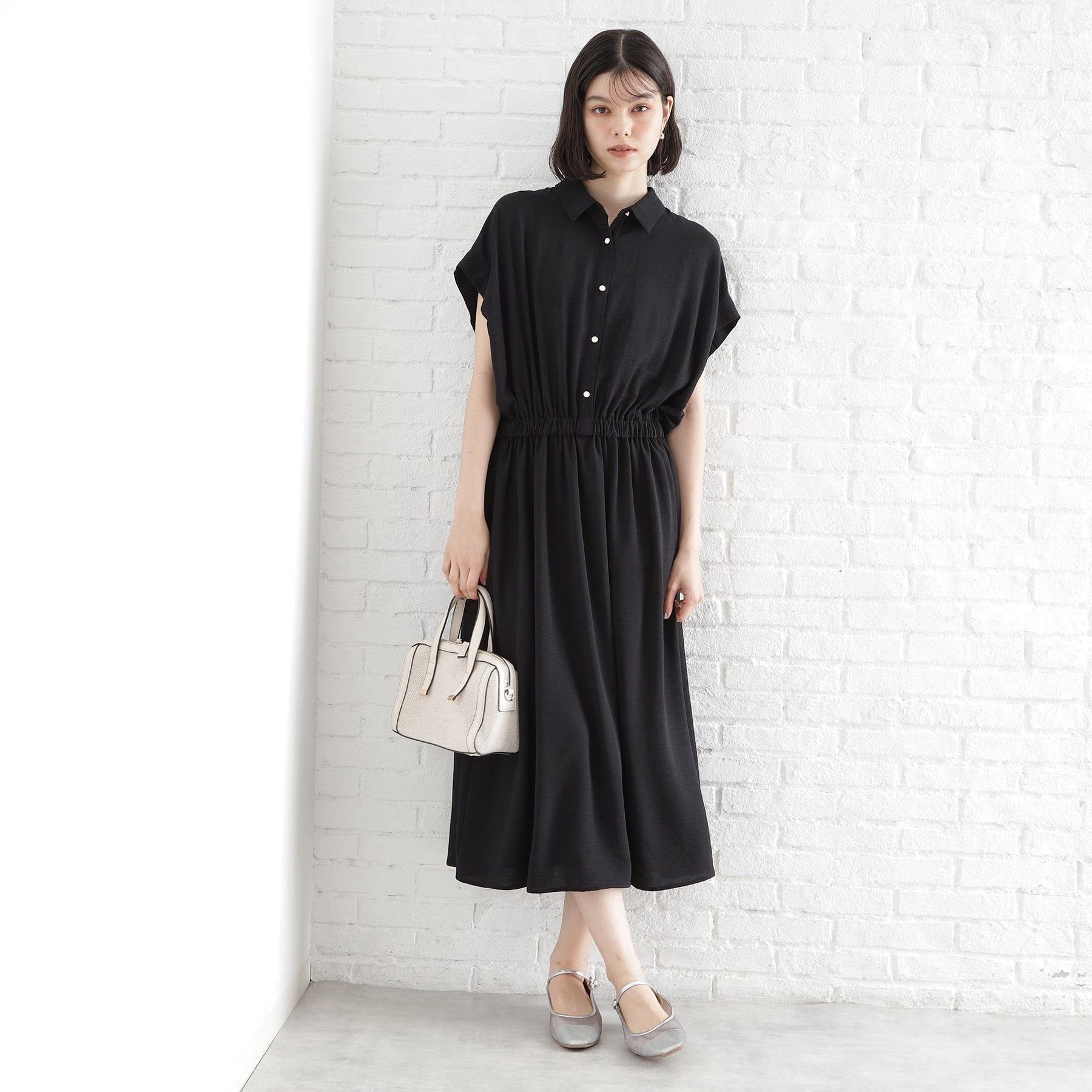 ザ ショップ ティーケー  (ウィメン) THE SHOP TK(Women) リラックスワンピース【シワになりにくい／接触冷感／UV／洗える】 （ブラック(019)） ブラック(019)