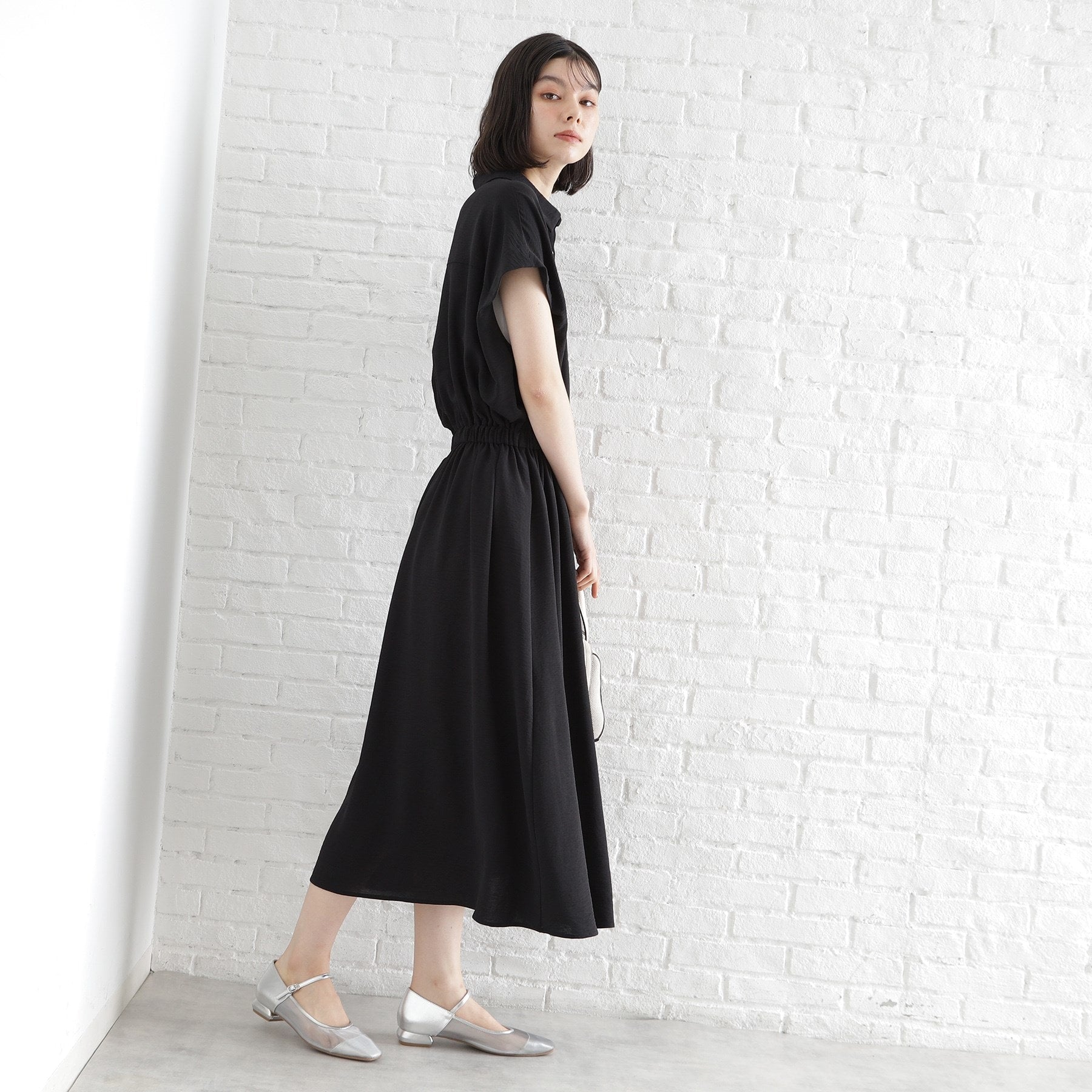 ザ ショップ ティーケー  (ウィメン) THE SHOP TK(Women) リラックスワンピース【シワになりにくい／接触冷感／UV／洗える】 （ブラック(019)） ブラック(019)