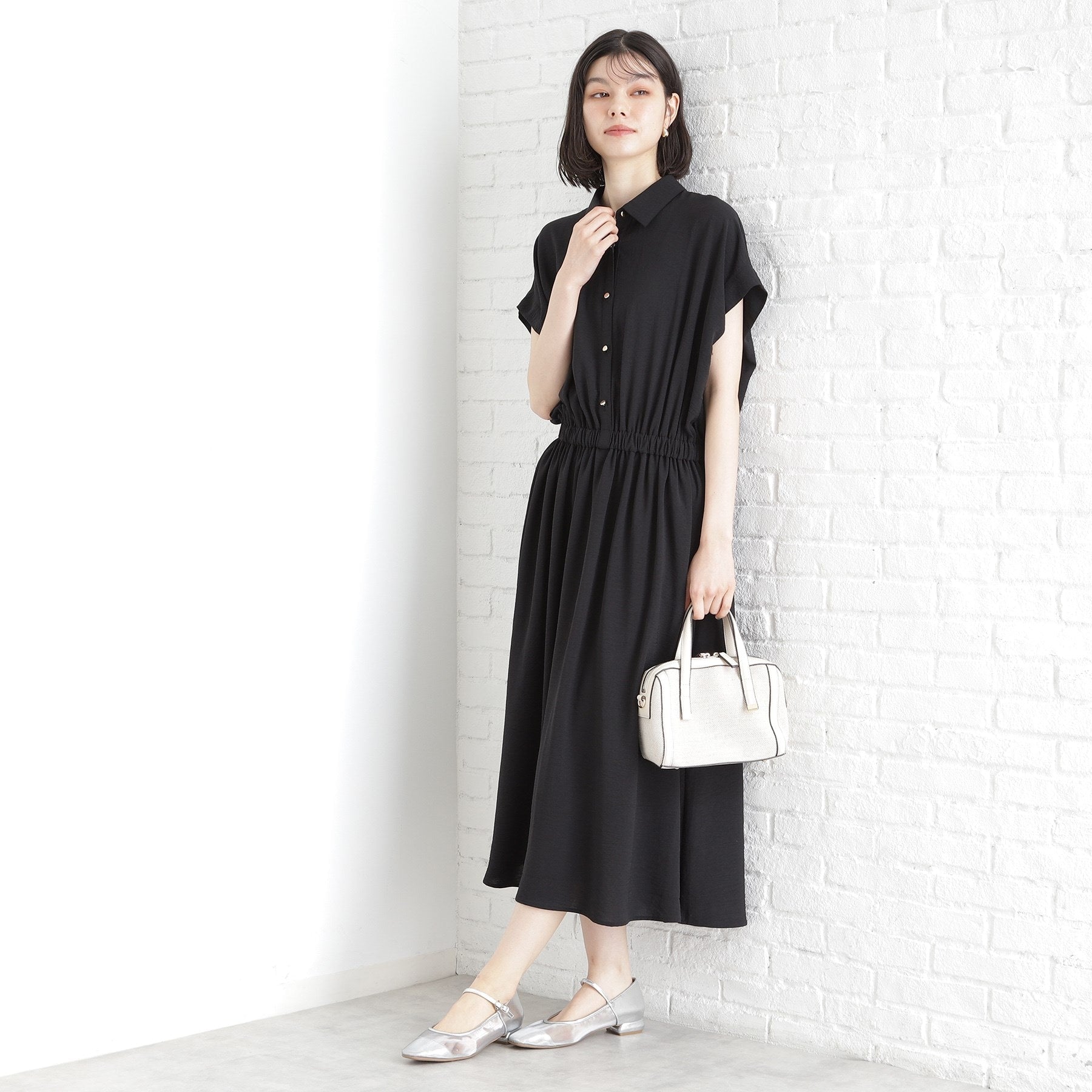 ザ ショップ ティーケー  (ウィメン) THE SHOP TK(Women) リラックスワンピース【シワになりにくい／接触冷感／UV／洗える】 （ブラック(019)） ブラック(019)