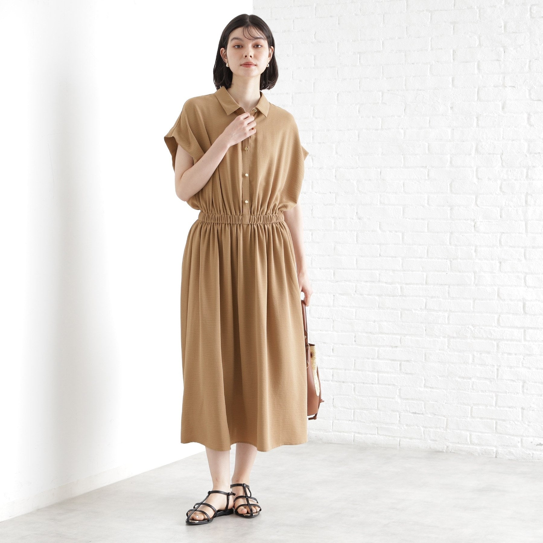 ザ ショップ ティーケー  (ウィメン) THE SHOP TK(Women) リラックスワンピース【シワになりにくい／接触冷感／UV／洗える】 （ブラック(019)） ブラック(019)