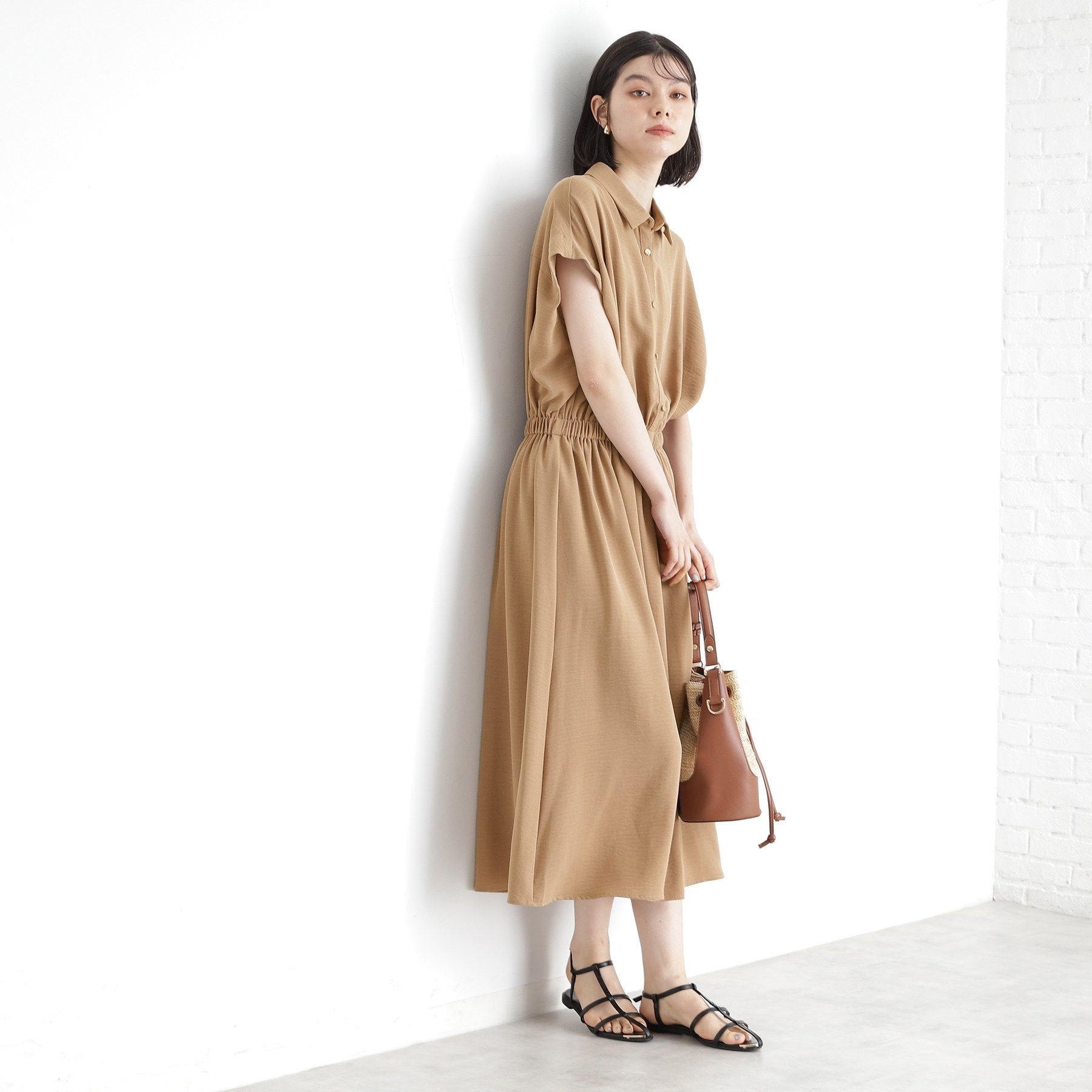 ザ ショップ ティーケー  (ウィメン) THE SHOP TK(Women) リラックスワンピース【シワになりにくい／接触冷感／UV／洗える】 （ブラック(019)） ブラック(019)
