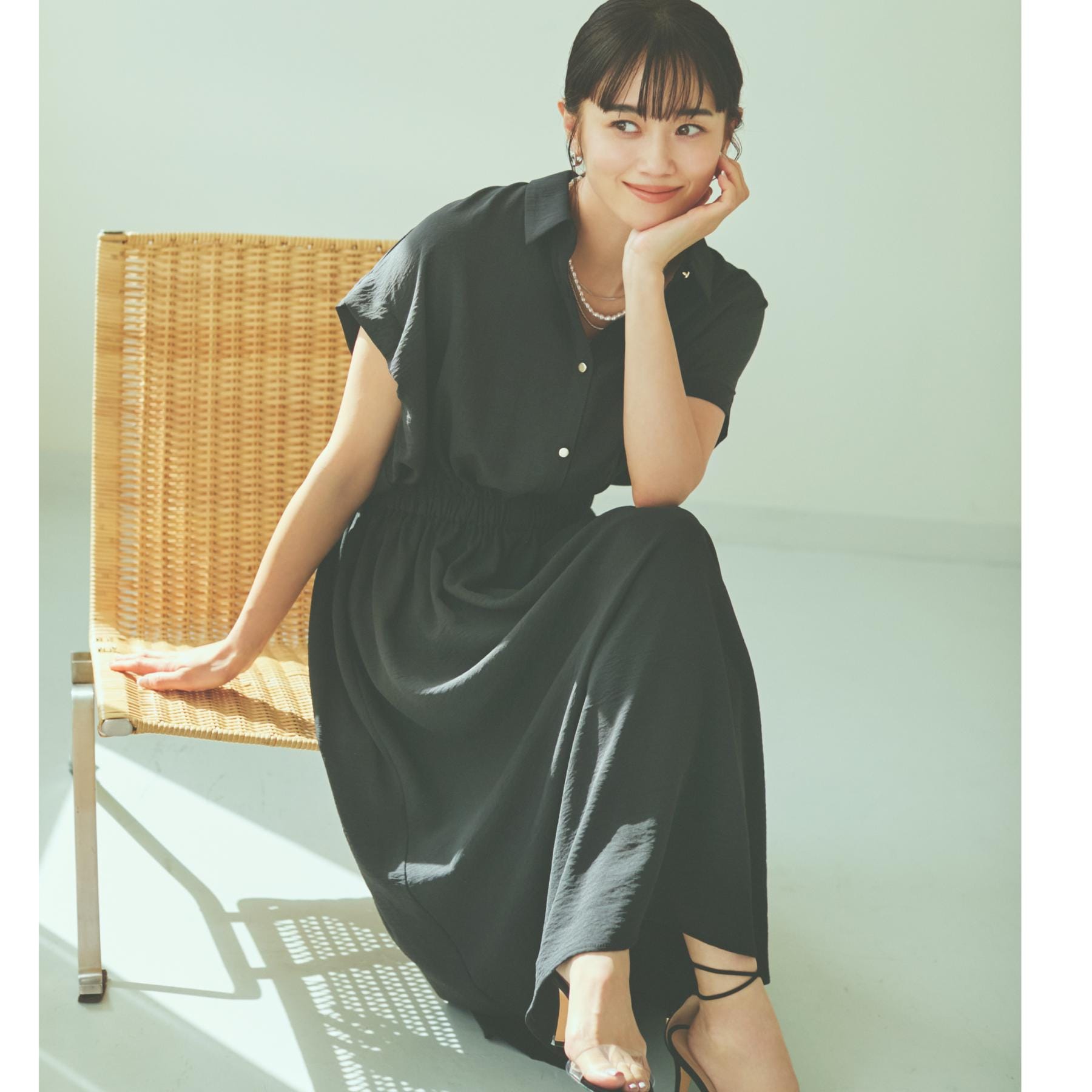 ザ ショップ ティーケー  (ウィメン) THE SHOP TK(Women) リラックスワンピース【シワになりにくい／接触冷感／UV／洗える】 （ブラック(019)） ブラック(019)