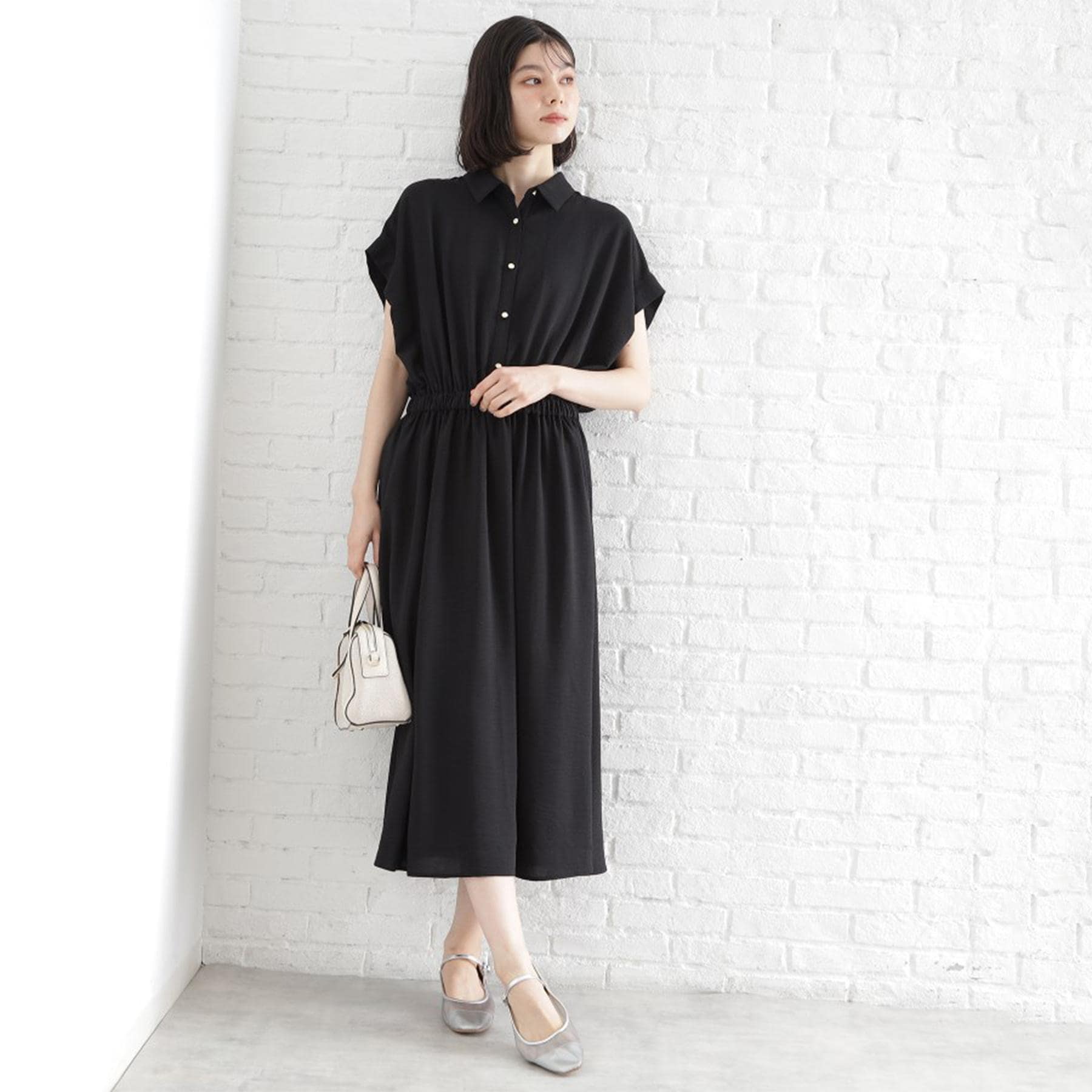 ザ ショップ ティーケー  (ウィメン) THE SHOP TK(Women) リラックスワンピース【シワになりにくい／接触冷感／UV／洗える】 （ブラック(019)） ブラック(019)