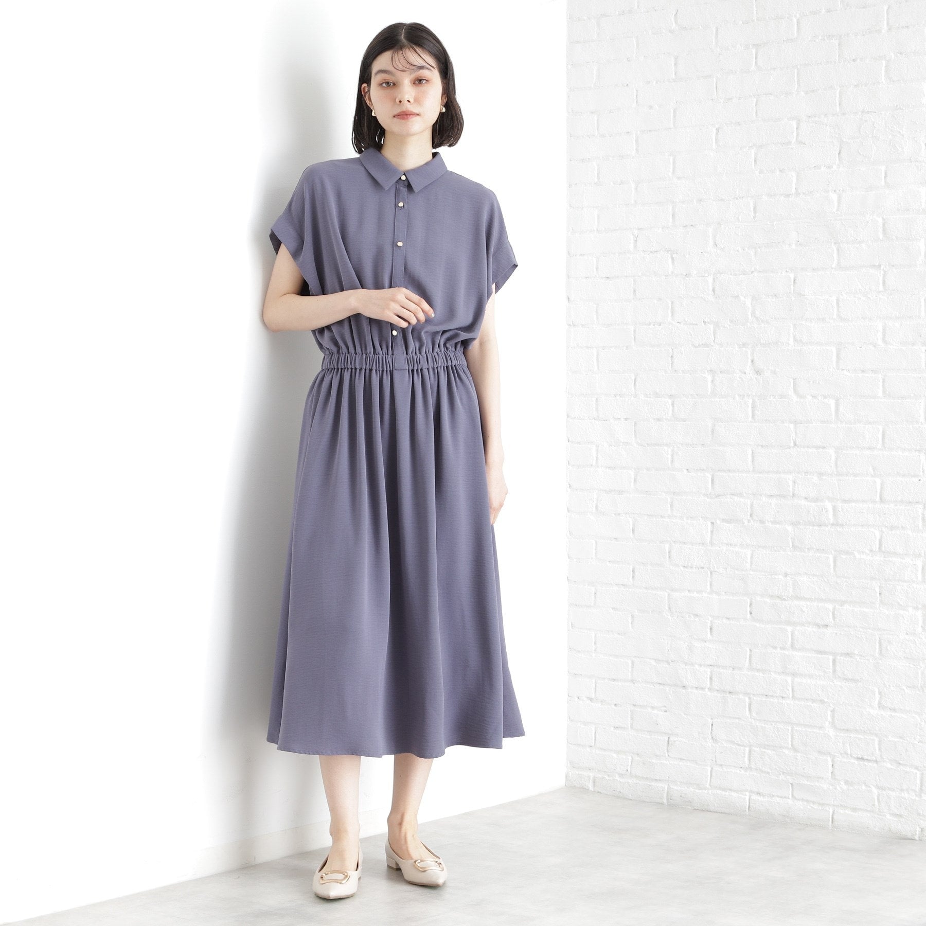 ザ ショップ ティーケー  (ウィメン) THE SHOP TK(Women) リラックスワンピース【シワになりにくい／接触冷感／UV／洗える】 （パープル(082)） パープル(082)