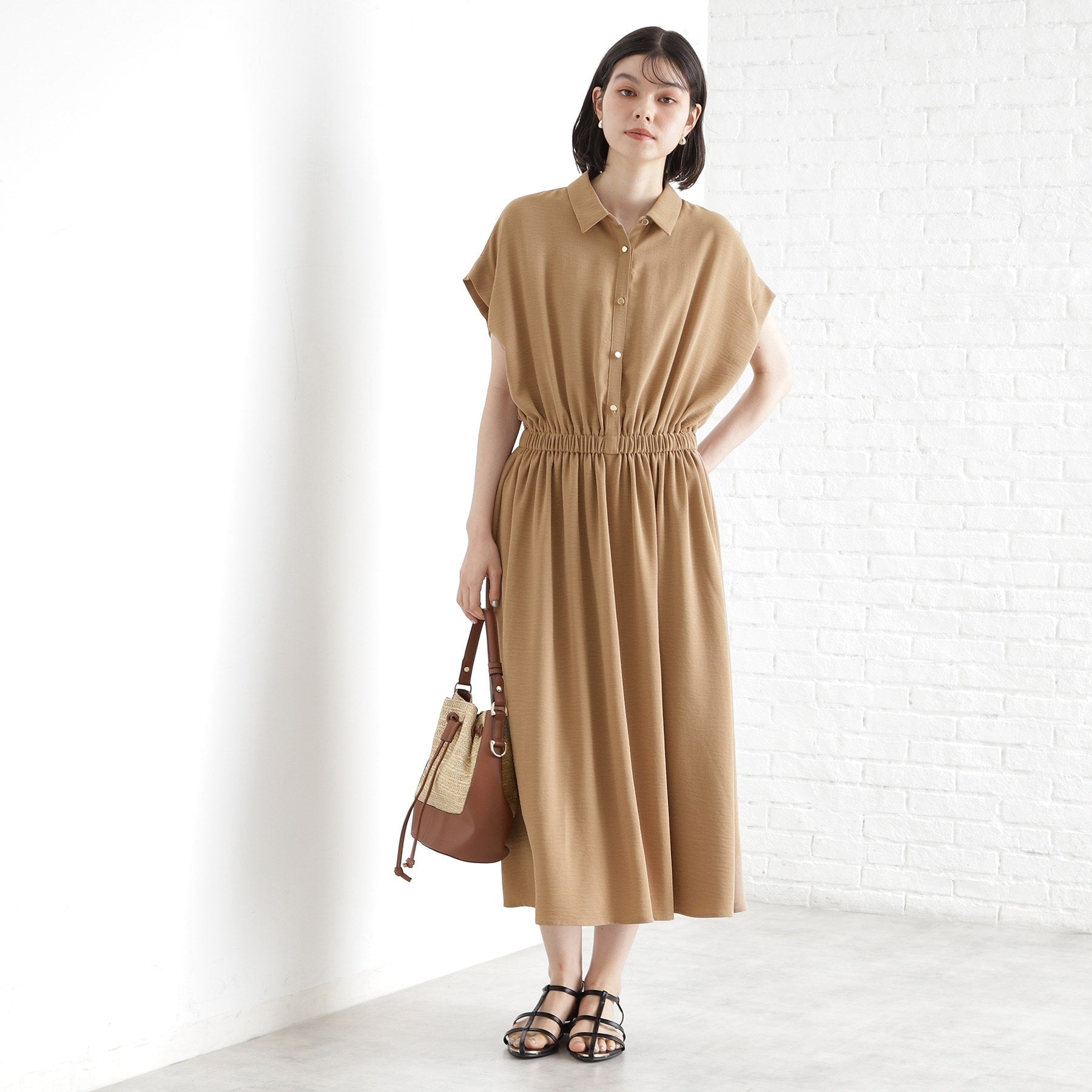 ザ ショップ ティーケー  (ウィメン) THE SHOP TK(Women) リラックスワンピース【シワになりにくい／接触冷感／UV／洗える】 （ベージュ(052)） ベージュ(052)