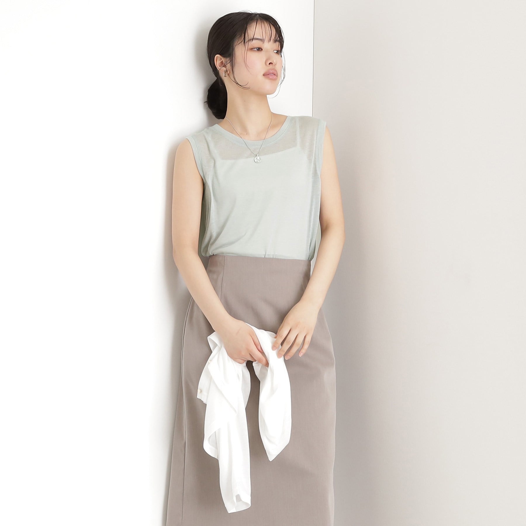 ザ ショップ ティーケー  (ウィメン) THE SHOP TK(Women) シアーカーデ＋タンクトップアンサンブル （オレンジ(067)） オレンジ(067)