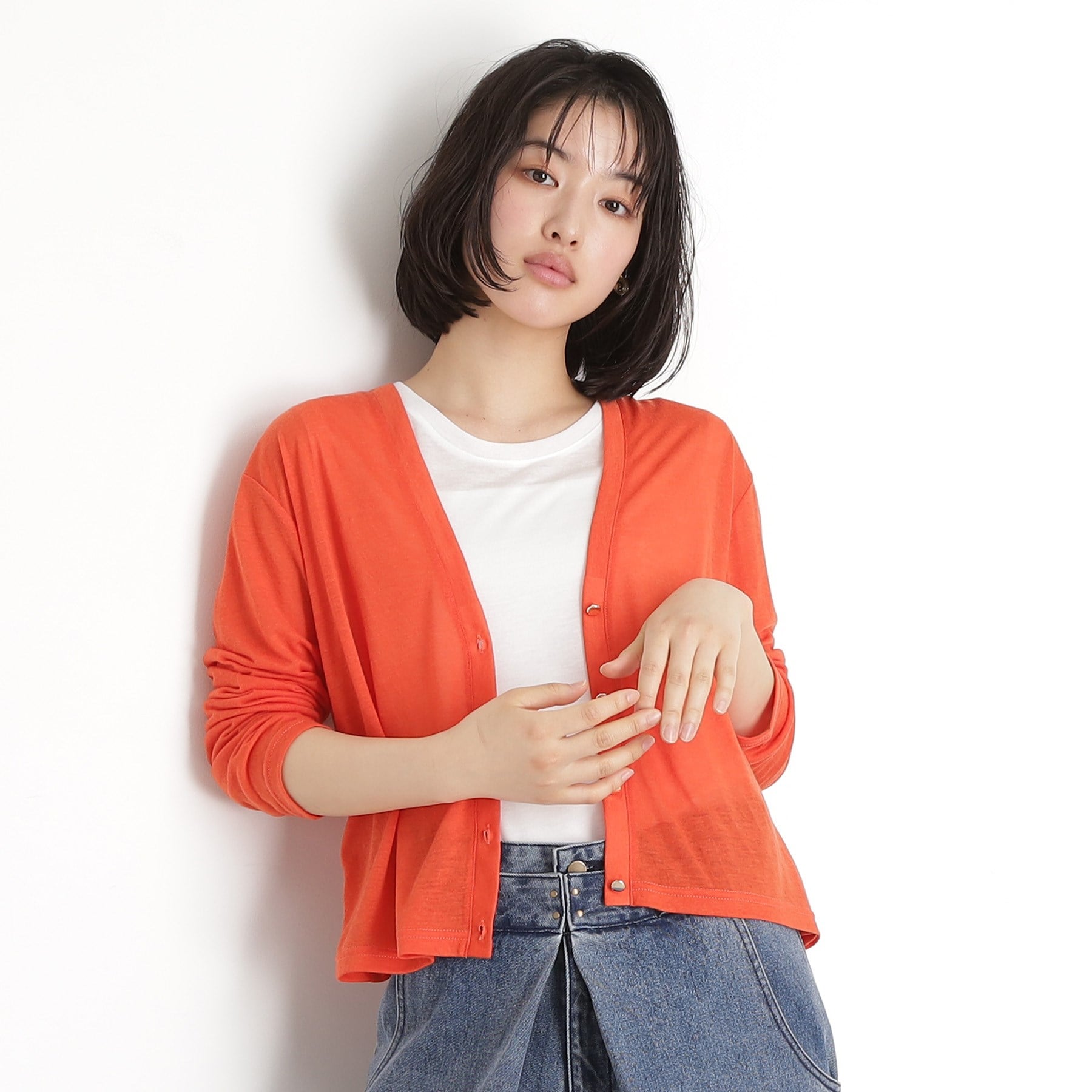 ザ ショップ ティーケー  (ウィメン) THE SHOP TK(Women) シアーカーデ＋タンクトップアンサンブル （オレンジ(067)） オレンジ(067)