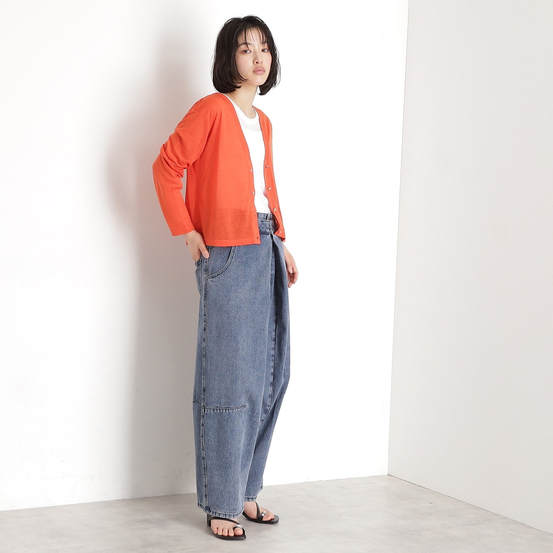 ザ ショップ ティーケー  (ウィメン) THE SHOP TK(Women) シアーカーデ＋タンクトップアンサンブル （オレンジ(067)） オレンジ(067)