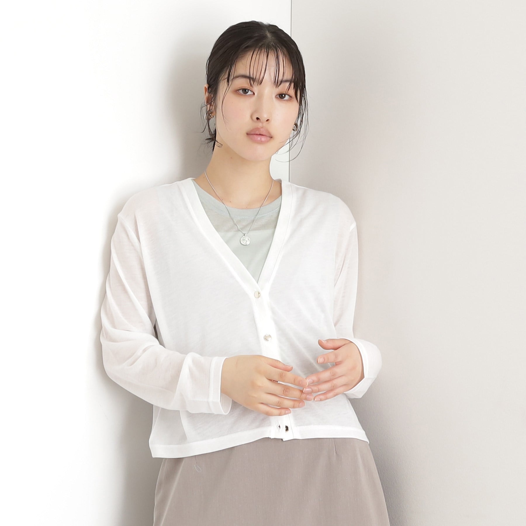 ザ ショップ ティーケー  (ウィメン) THE SHOP TK(Women) シアーカーデ＋タンクトップアンサンブル （オフホワイト(003)） オフホワイト(003)
