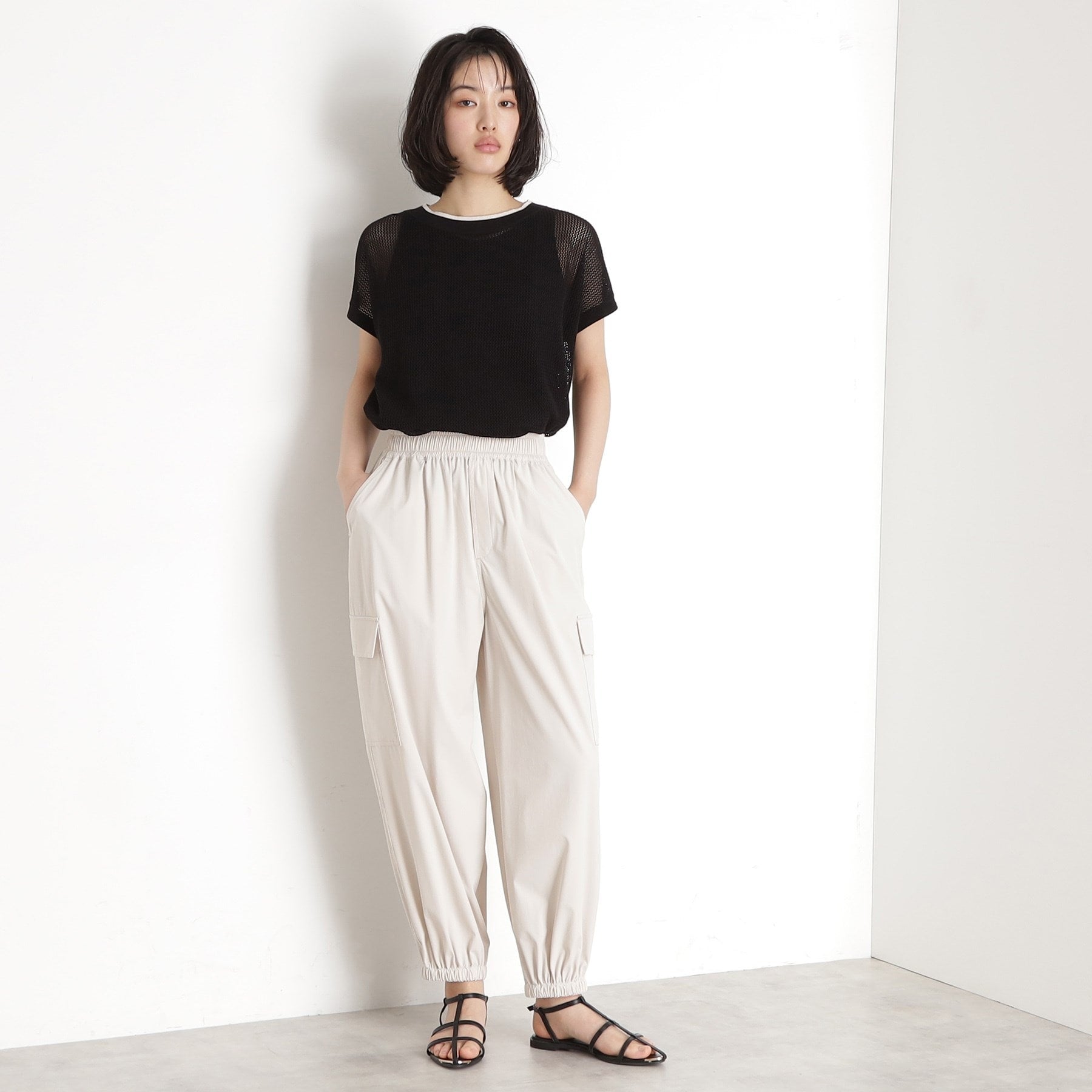 ザ ショップ ティーケー  (ウィメン) THE SHOP TK(Women) 撥水カーゴパンツ【UV/洗濯機OK】 （チャコールグレー(014)） チャコールグレー(014)