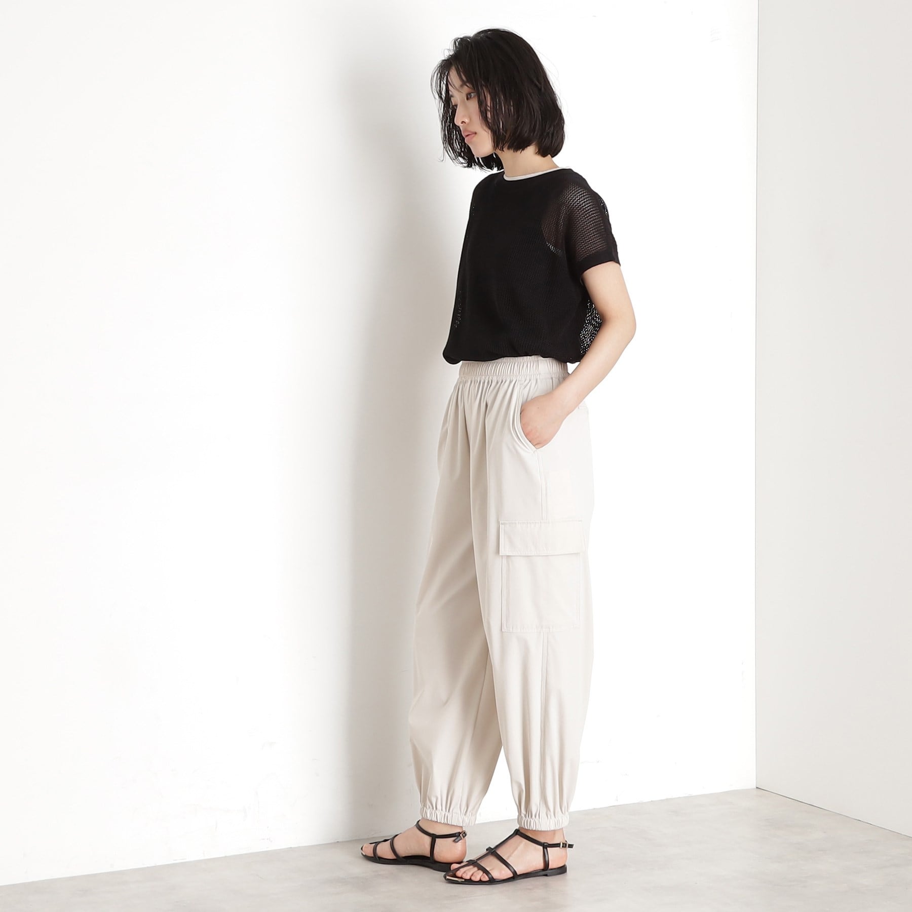 ザ ショップ ティーケー  (ウィメン) THE SHOP TK(Women) 撥水カーゴパンツ【UV/洗濯機OK】 （チャコールグレー(014)） チャコールグレー(014)