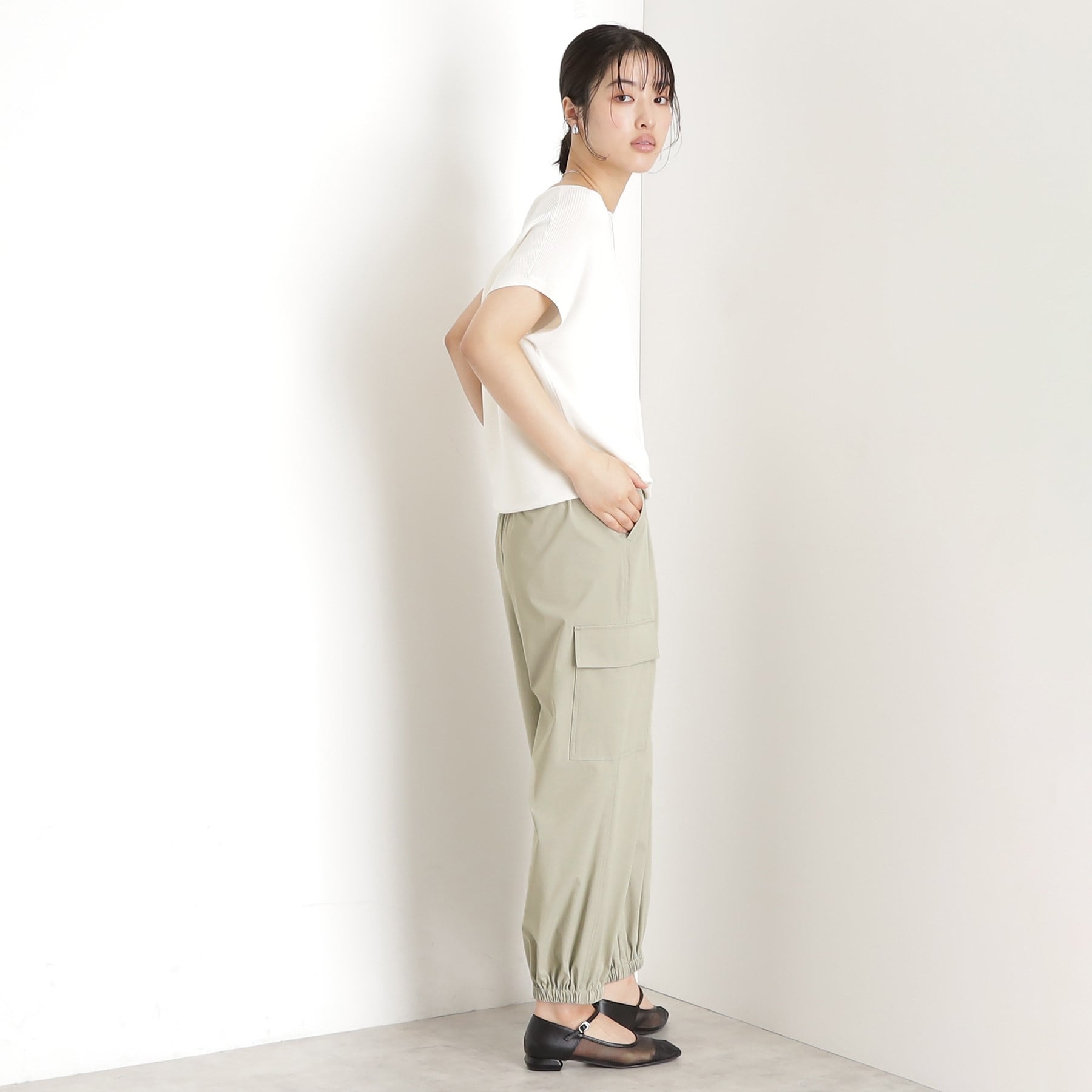 ザ ショップ ティーケー  (ウィメン) THE SHOP TK(Women) 撥水カーゴパンツ【UV/洗濯機OK】 （チャコールグレー(014)） チャコールグレー(014)