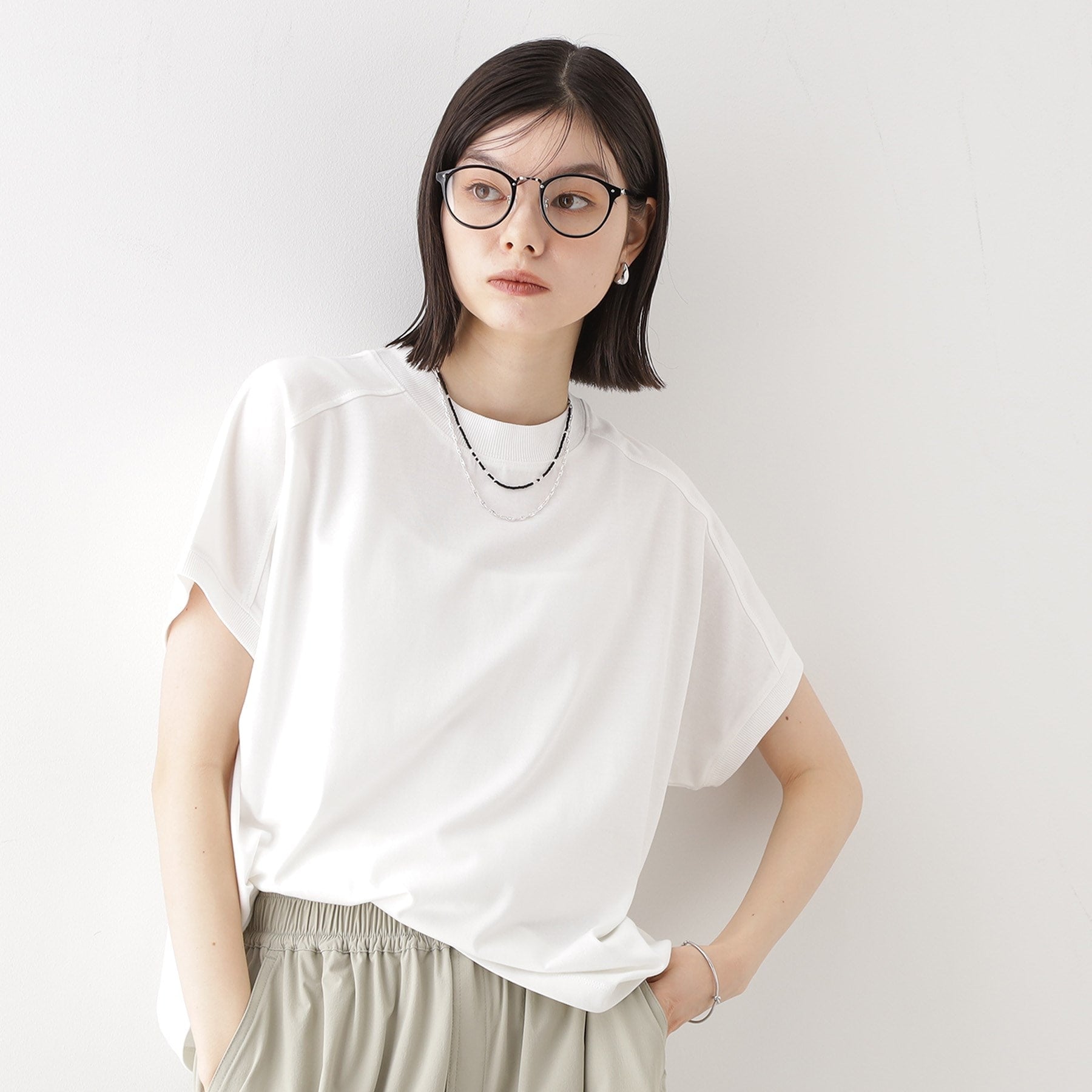 ザ ショップ ティーケー  (ウィメン) THE SHOP TK(Women) サスティナRIB切替フレンチ （オフホワイト(003)） オフホワイト(003)