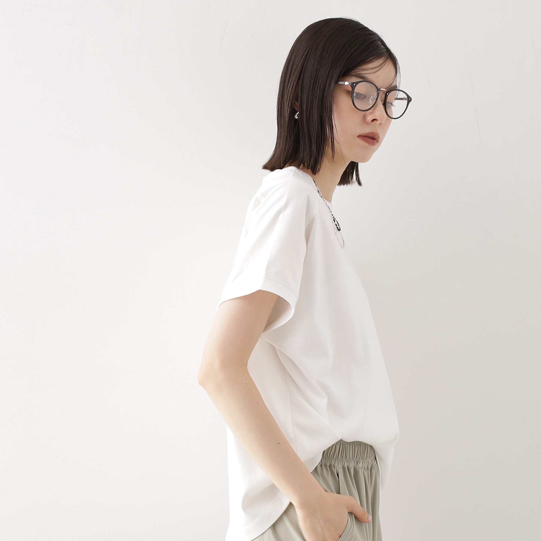 ザ ショップ ティーケー  (ウィメン) THE SHOP TK(Women) サスティナRIB切替フレンチ （オフホワイト(003)） オフホワイト(003)
