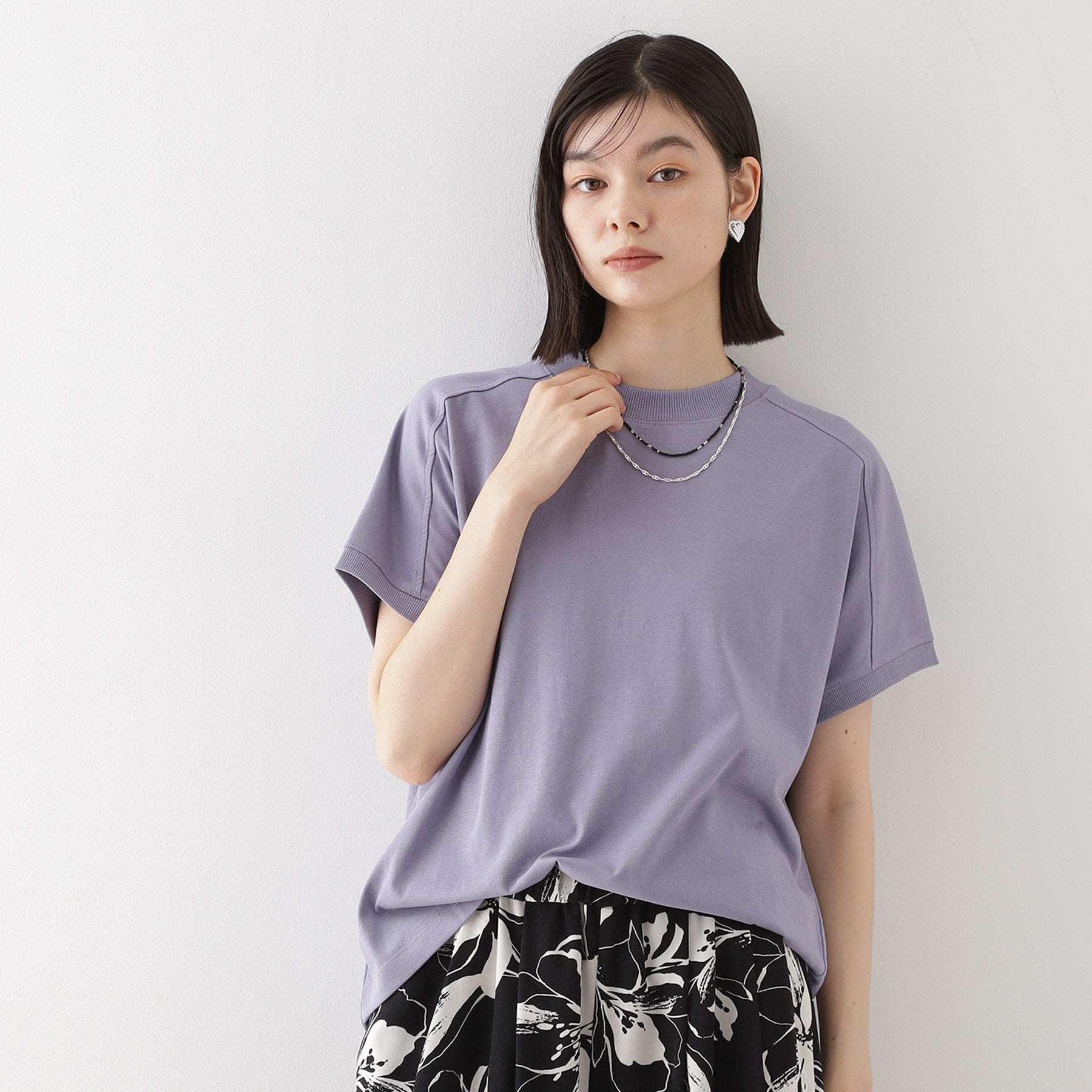 ザ ショップ ティーケー  (ウィメン) THE SHOP TK(Women) サスティナRIB切替フレンチ （パープル(081)） パープル(081)