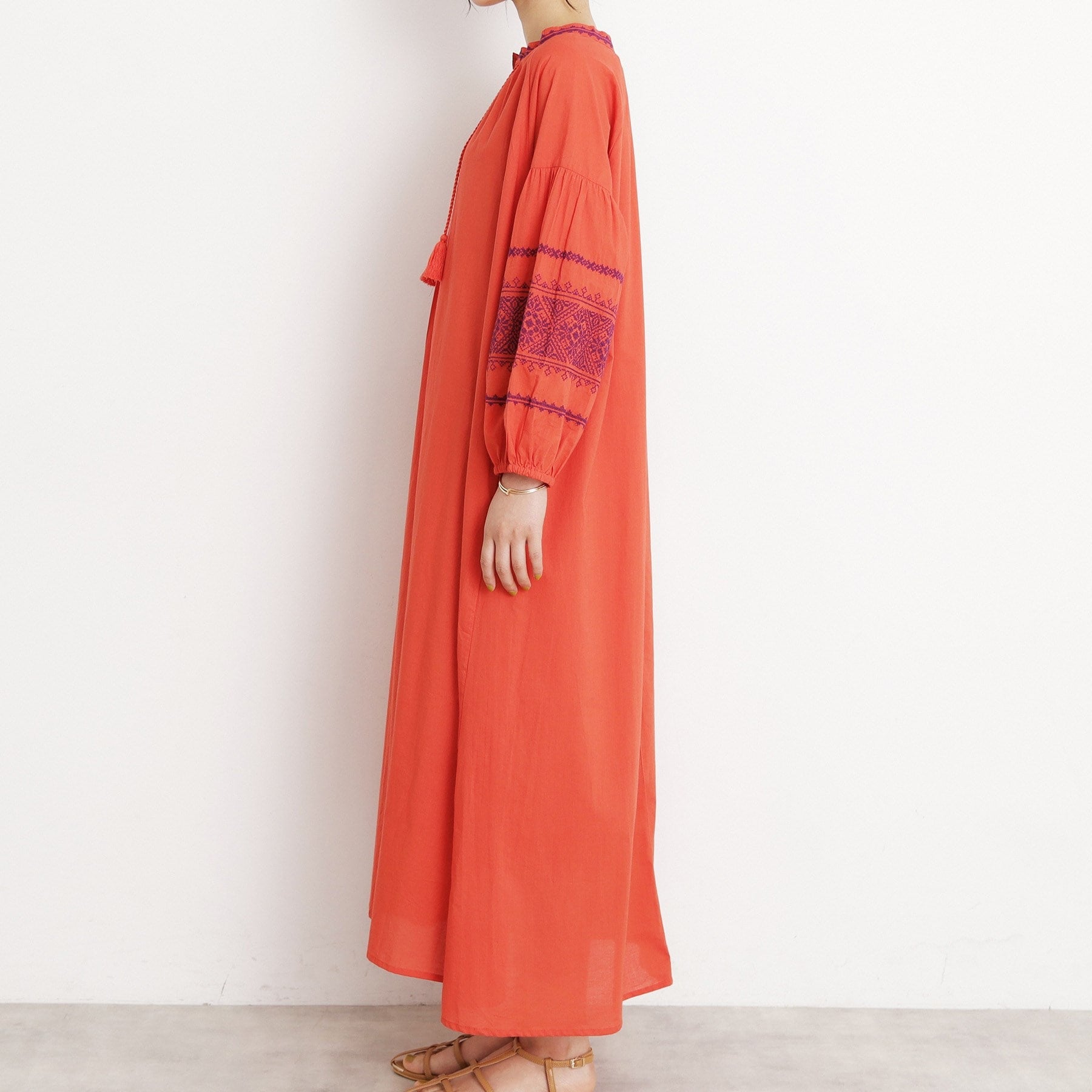 ザ ショップ ティーケー  (ウィメン) THE SHOP TK(Women) 刺繍ワンピース （オレンジ(067)） オレンジ(067)
