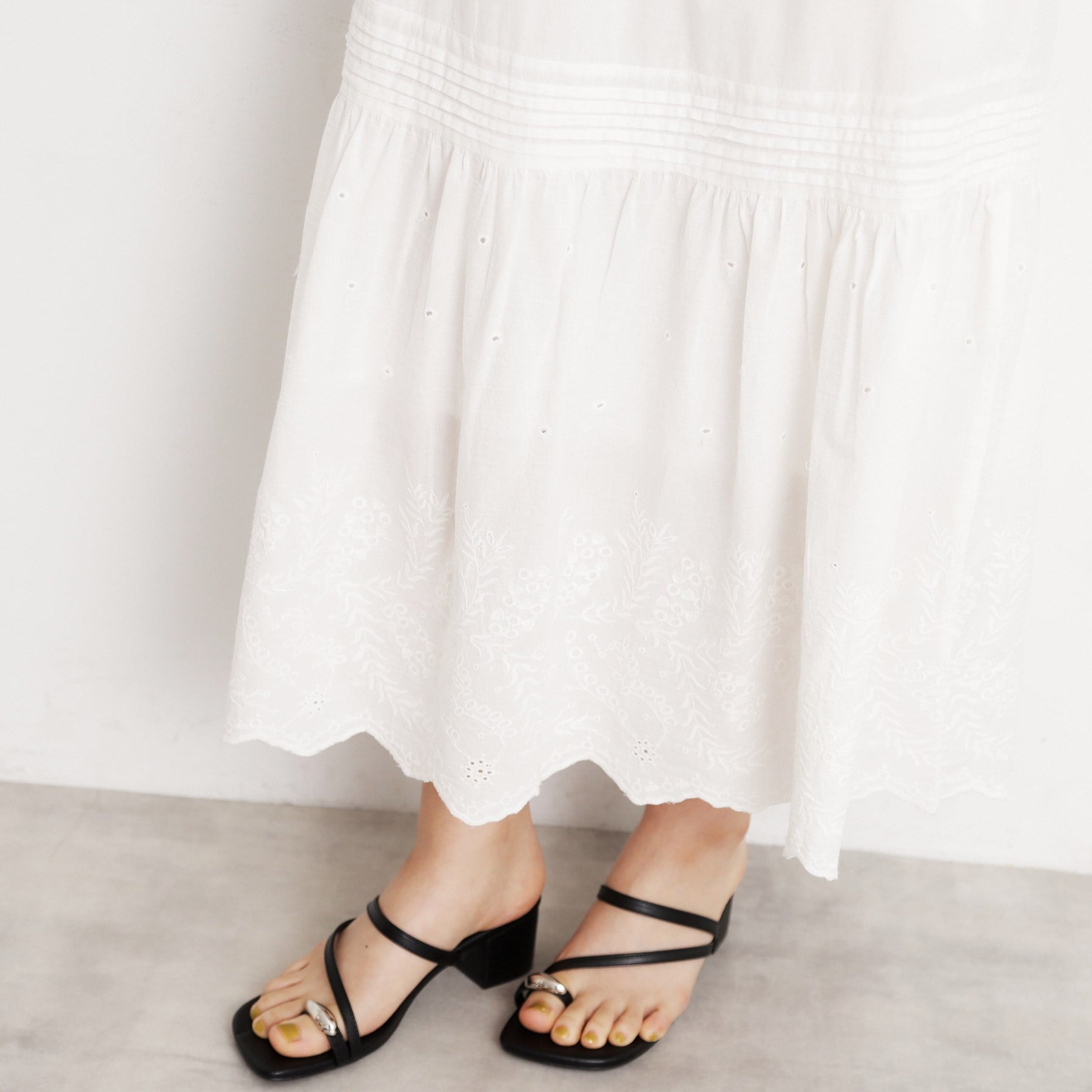 ザ ショップ ティーケー  (ウィメン) THE SHOP TK(Women) スカラップ刺繍スカート （ブラック(019)） ブラック(019)