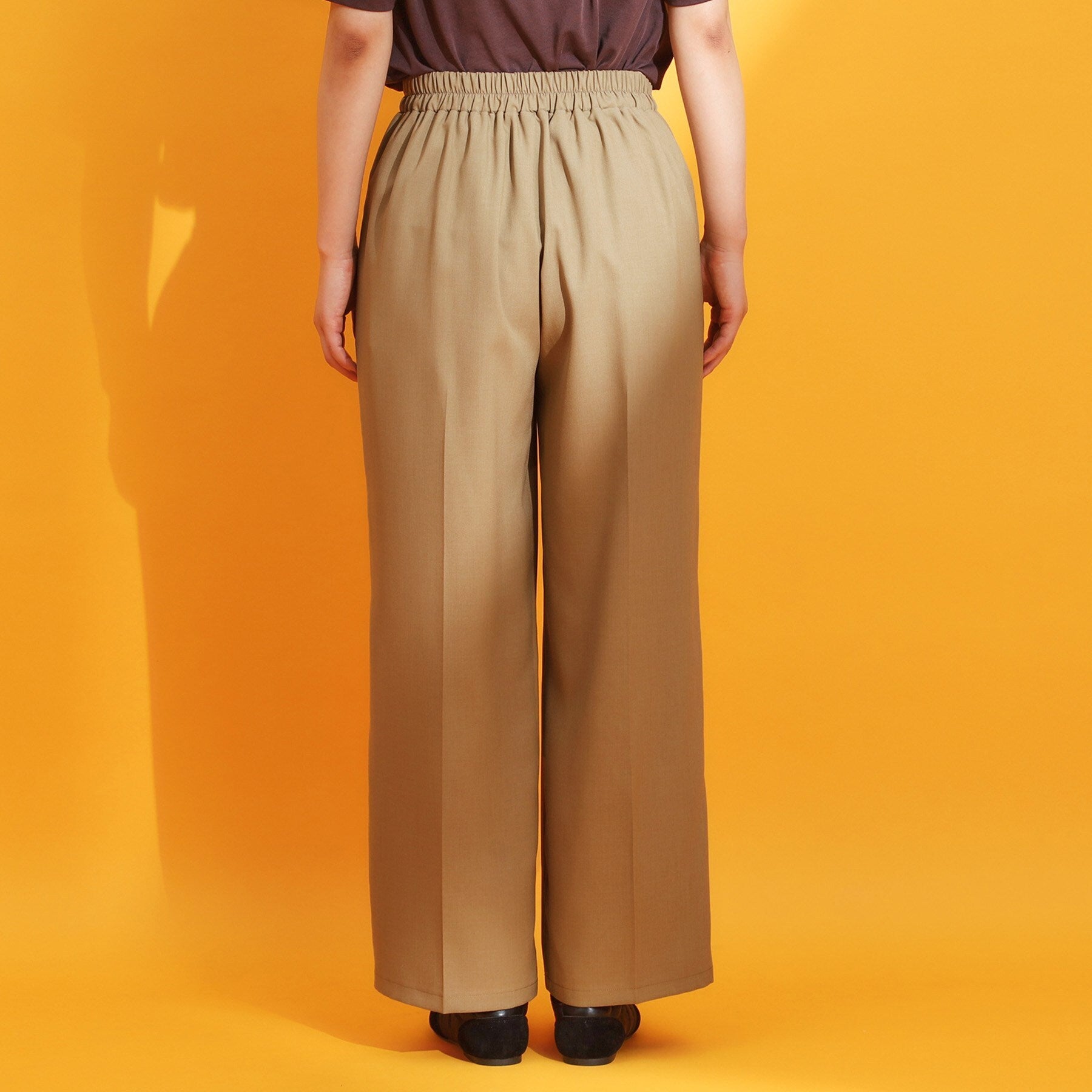 ザ ショップ ティーケー  (ウィメン) THE SHOP TK(Women) 麻調ピンタックワイドパンツ （ブラウン(044)） ブラウン(044)