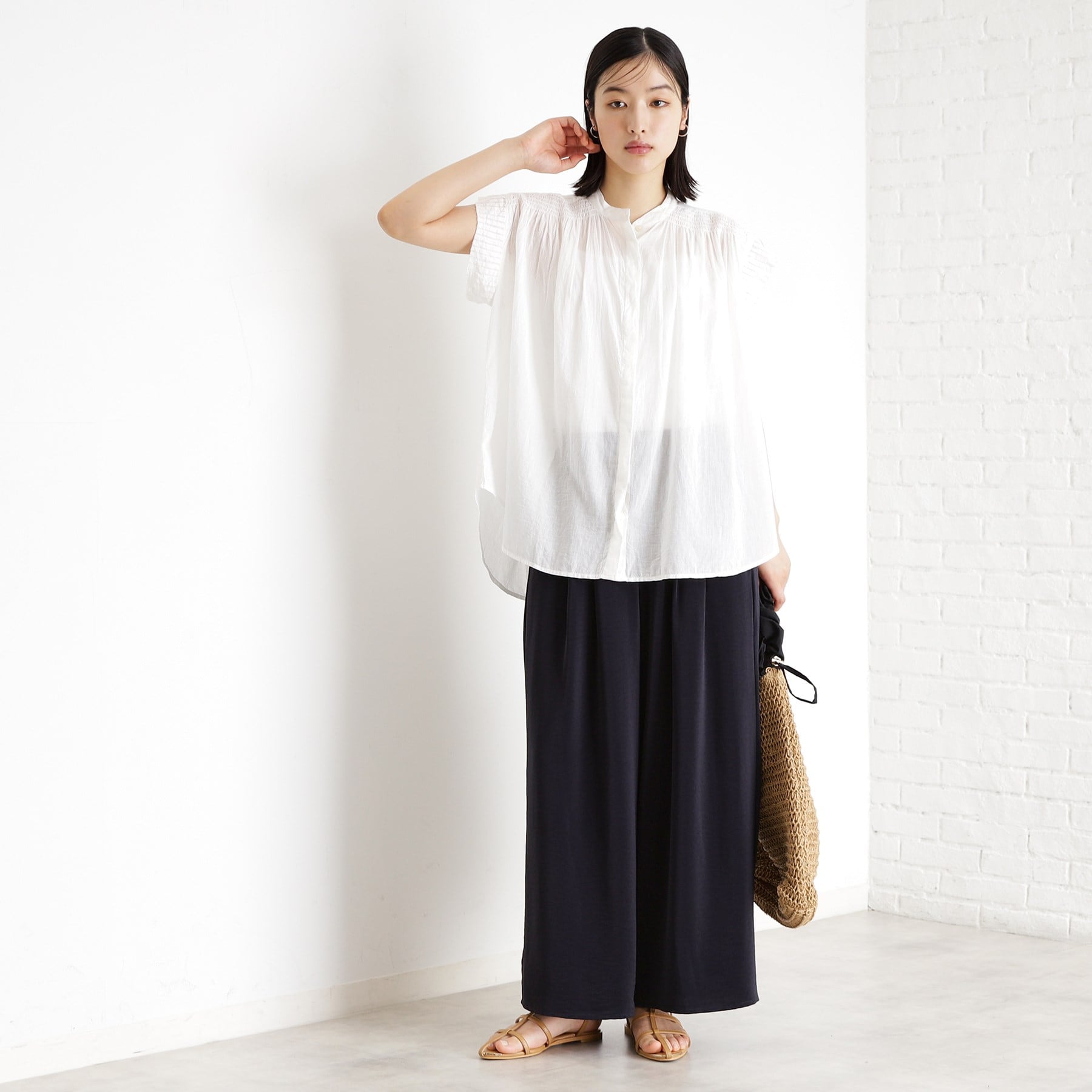ザ ショップ ティーケー  (ウィメン) THE SHOP TK(Women) ノースリシャーリングブラウス （ブラウン(044)） ブラウン(044)