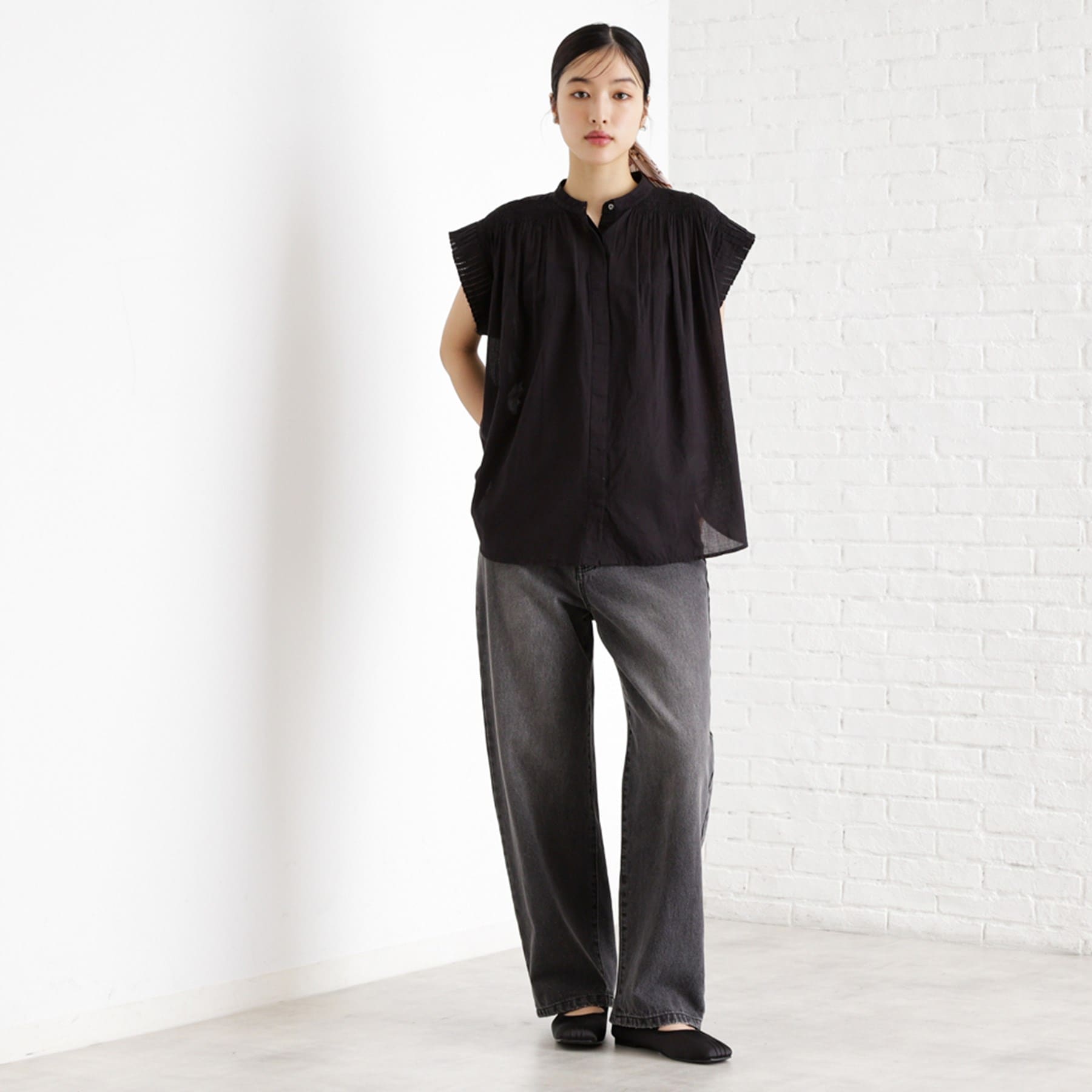 ザ ショップ ティーケー  (ウィメン) THE SHOP TK(Women) ノースリシャーリングブラウス （ブラウン(044)） ブラウン(044)