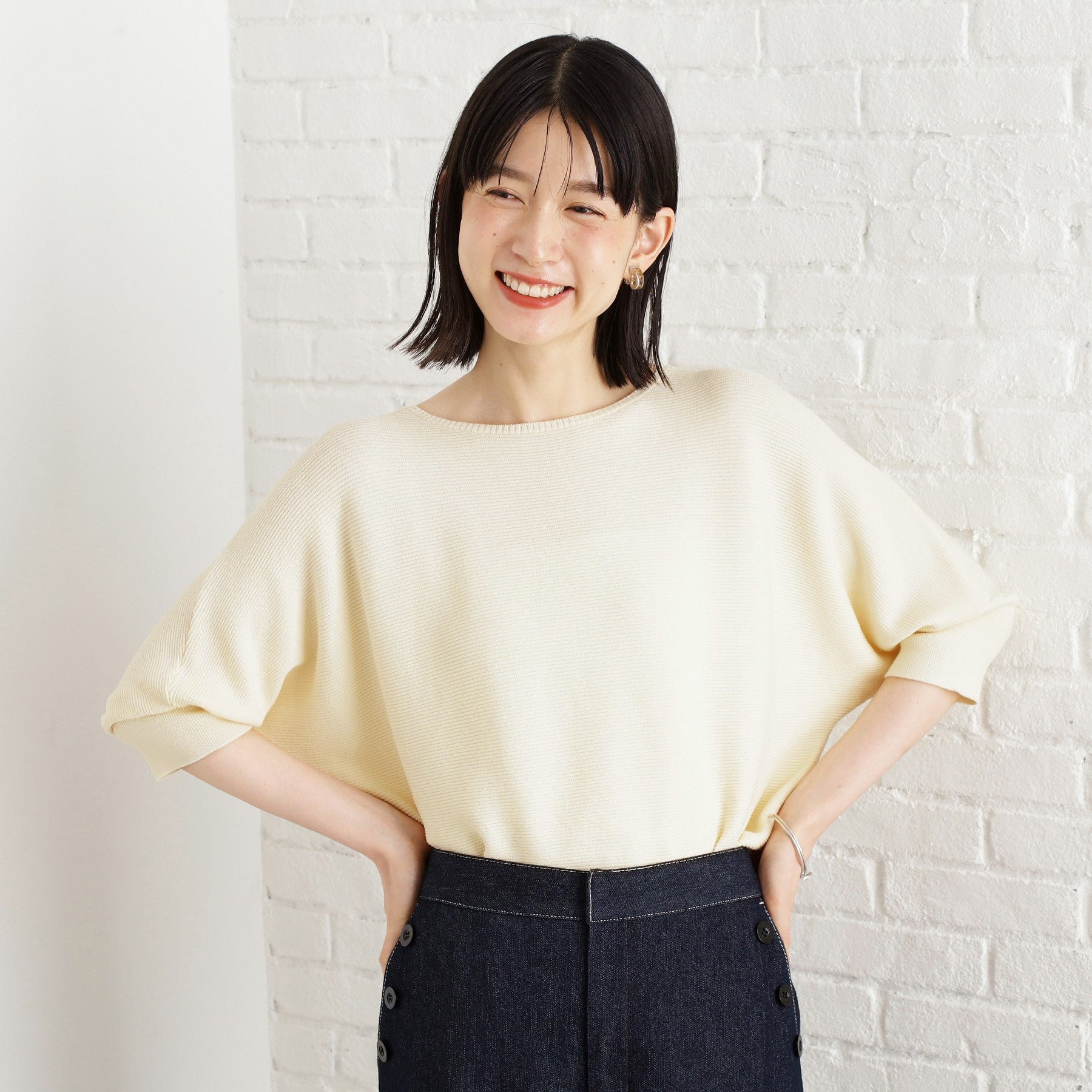 ザ ショップ ティーケー  (ウィメン) THE SHOP TK(Women) エコベロガータードルマン6分袖 （オレンジ(069)） オレンジ(069)