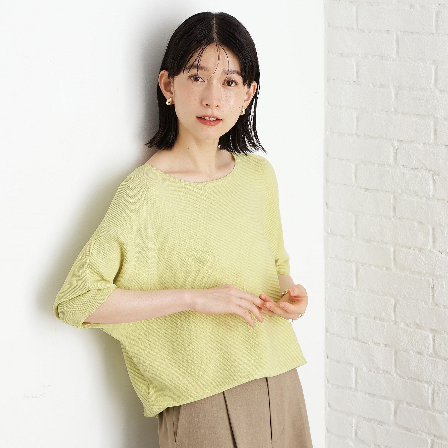 ザ ショップ ティーケー  (ウィメン) THE SHOP TK(Women) エコベロガータードルマン6分袖 （オレンジ(069)） オレンジ(069)