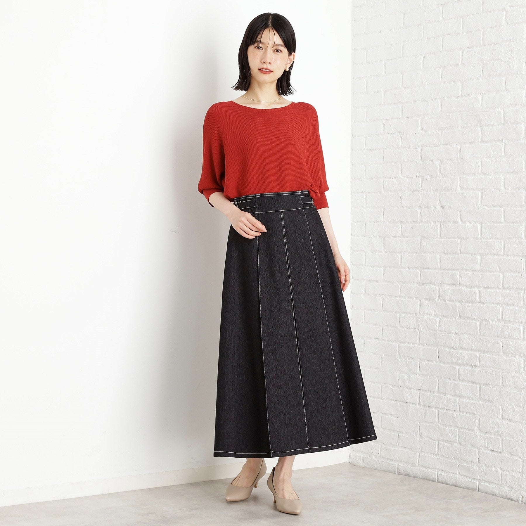 ザ ショップ ティーケー  (ウィメン) THE SHOP TK(Women) エコベロガータードルマン6分袖 （オレンジ(069)） オレンジ(069)