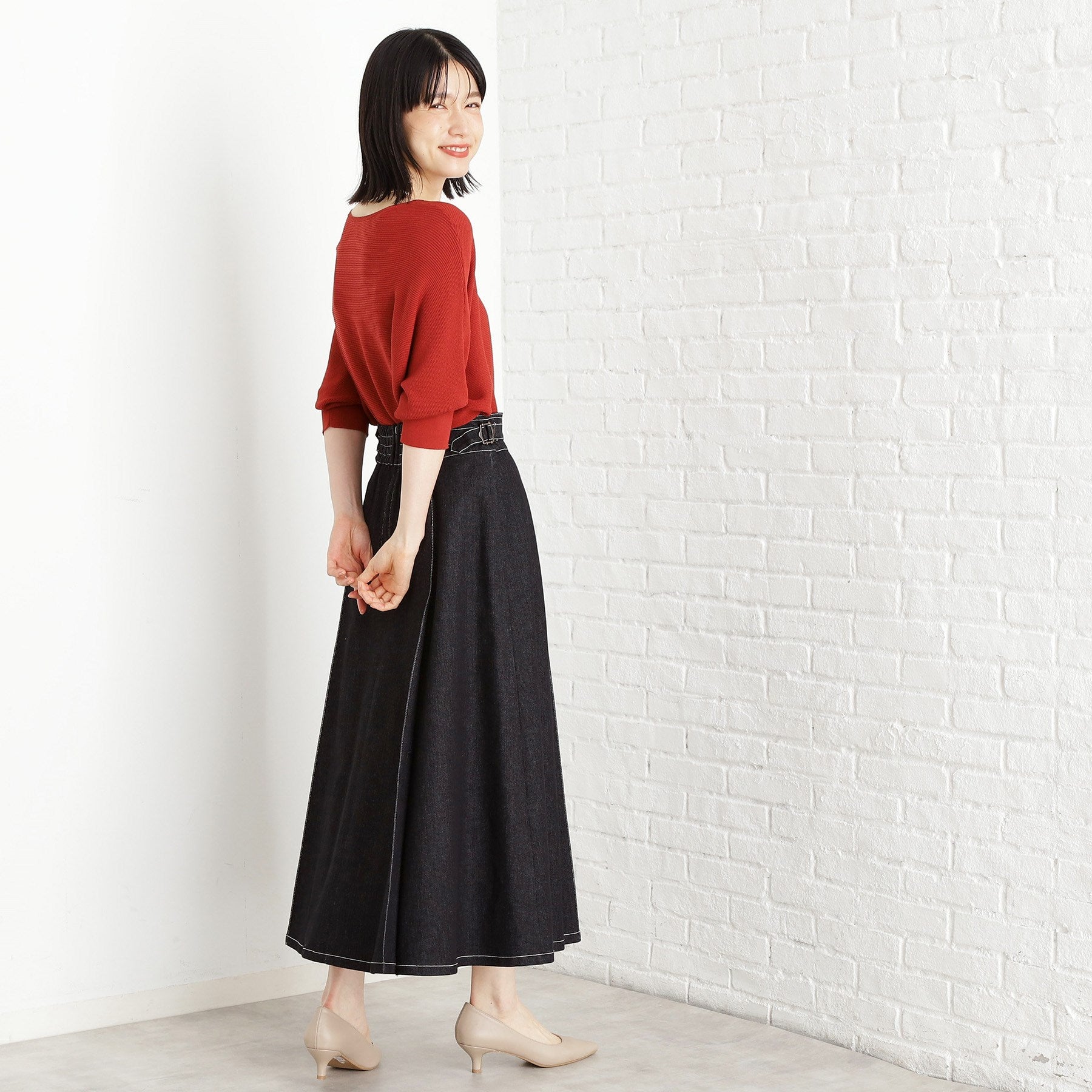 ザ ショップ ティーケー  (ウィメン) THE SHOP TK(Women) エコベロガータードルマン6分袖 （オレンジ(069)） オレンジ(069)