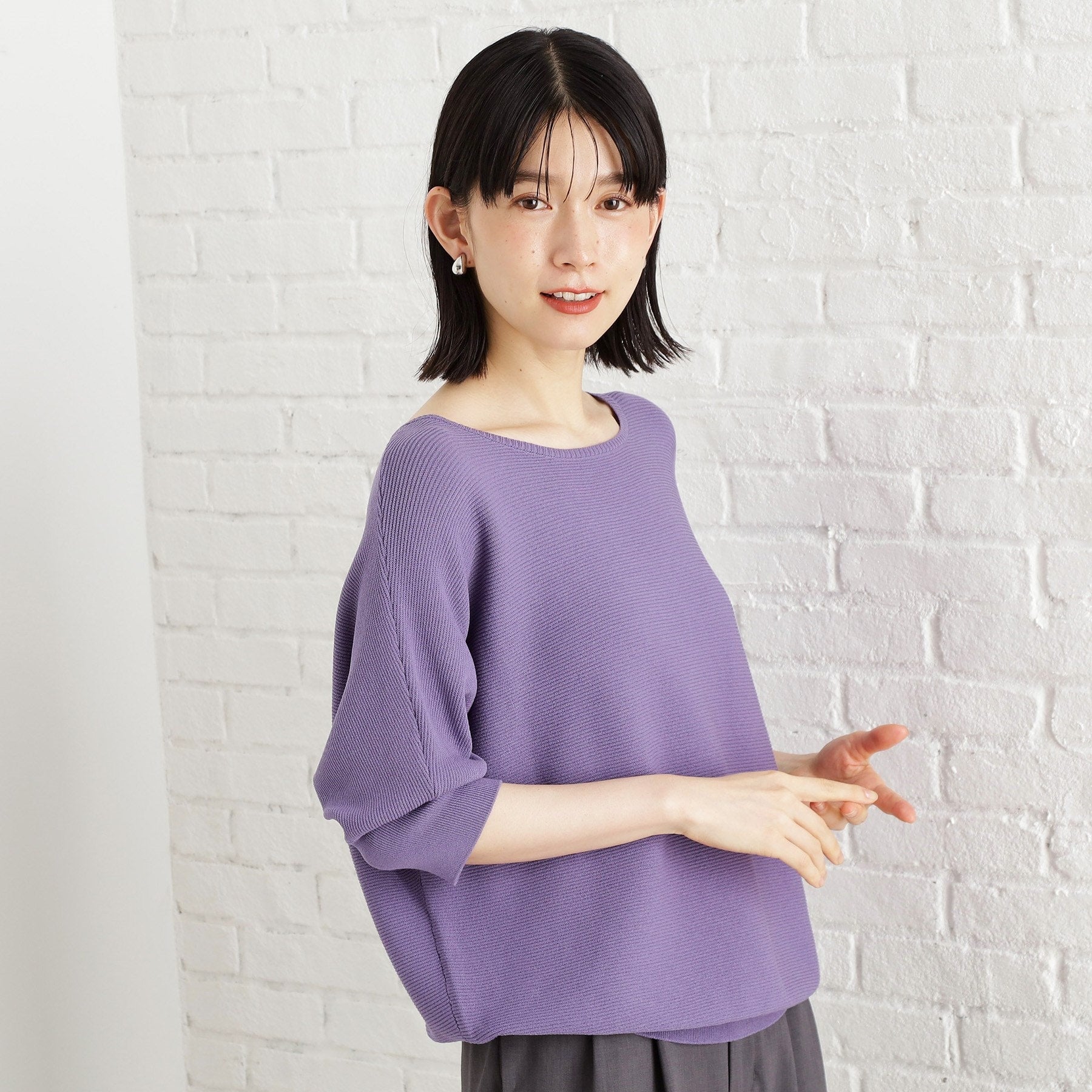 ザ ショップ ティーケー  (ウィメン) THE SHOP TK(Women) エコベロガータードルマン6分袖 （オレンジ(069)） オレンジ(069)