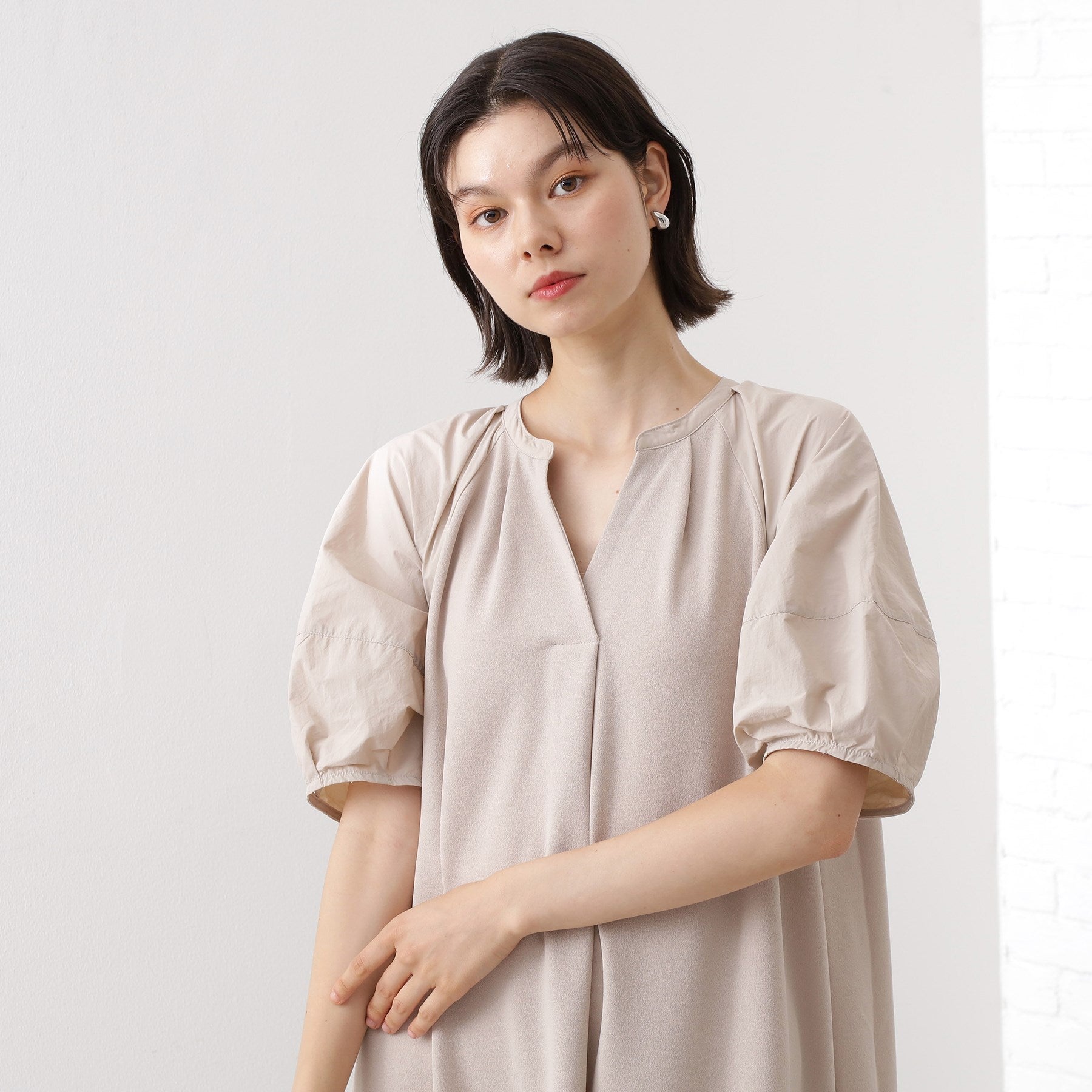 ザ ショップ ティーケー  (ウィメン) THE SHOP TK(Women) ドッキングカットソーワンピース （グリーン(922)） グリーン(922)