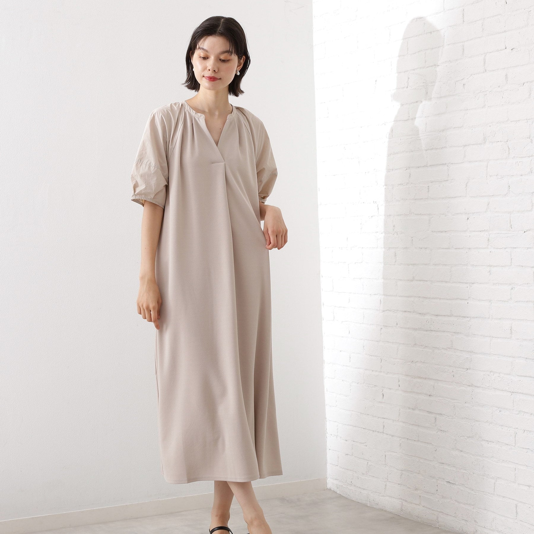 ザ ショップ ティーケー  (ウィメン) THE SHOP TK(Women) ドッキングカットソーワンピース （グリーン(922)） グリーン(922)
