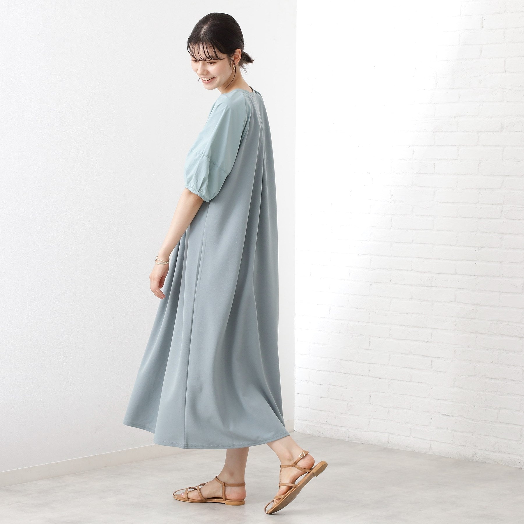 ザ ショップ ティーケー  (ウィメン) THE SHOP TK(Women) ドッキングカットソーワンピース （グリーン(922)） グリーン(922)