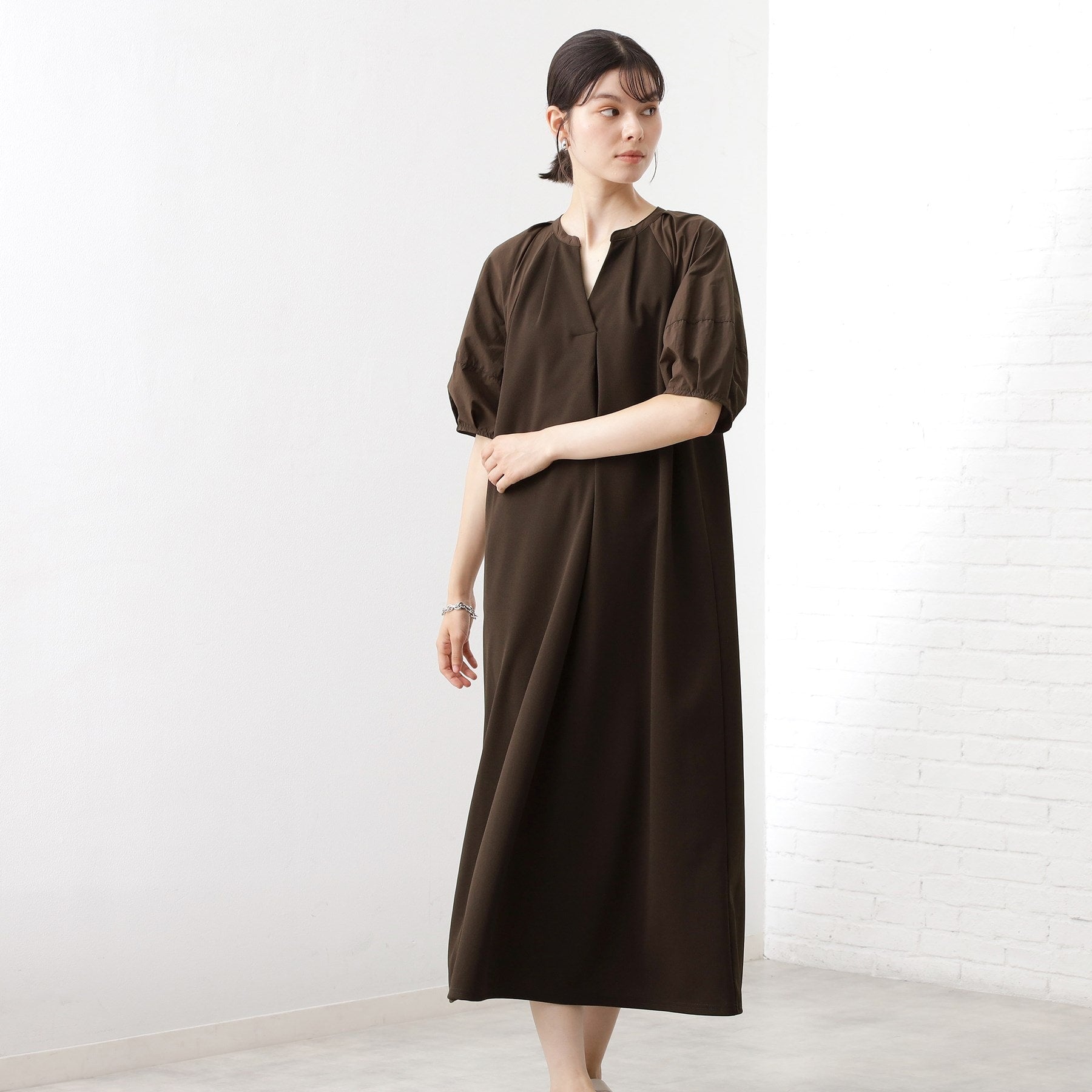 ザ ショップ ティーケー  (ウィメン) THE SHOP TK(Women) ドッキングカットソーワンピース （グリーン(922)） グリーン(922)
