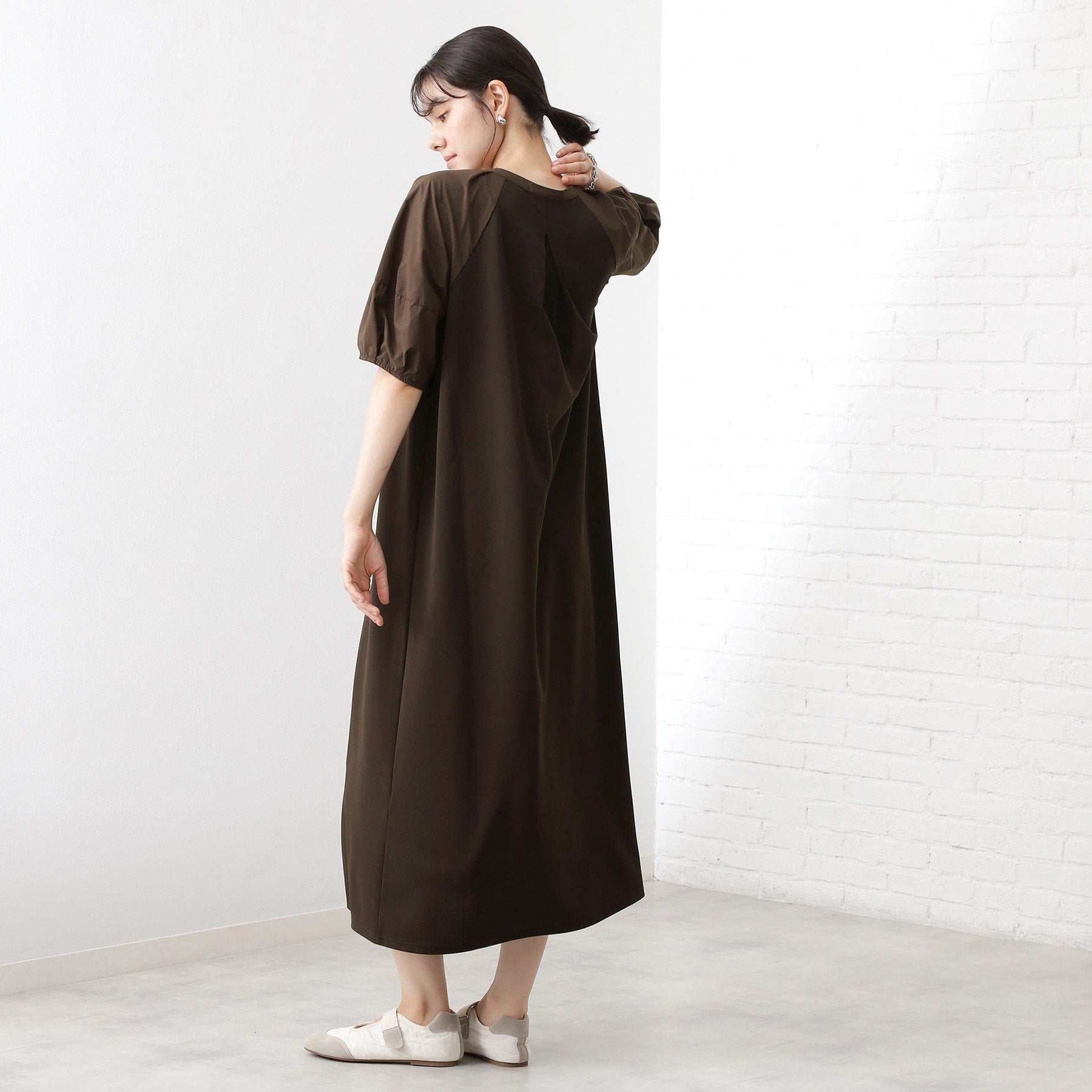 ザ ショップ ティーケー  (ウィメン) THE SHOP TK(Women) ドッキングカットソーワンピース （グリーン(922)） グリーン(922)